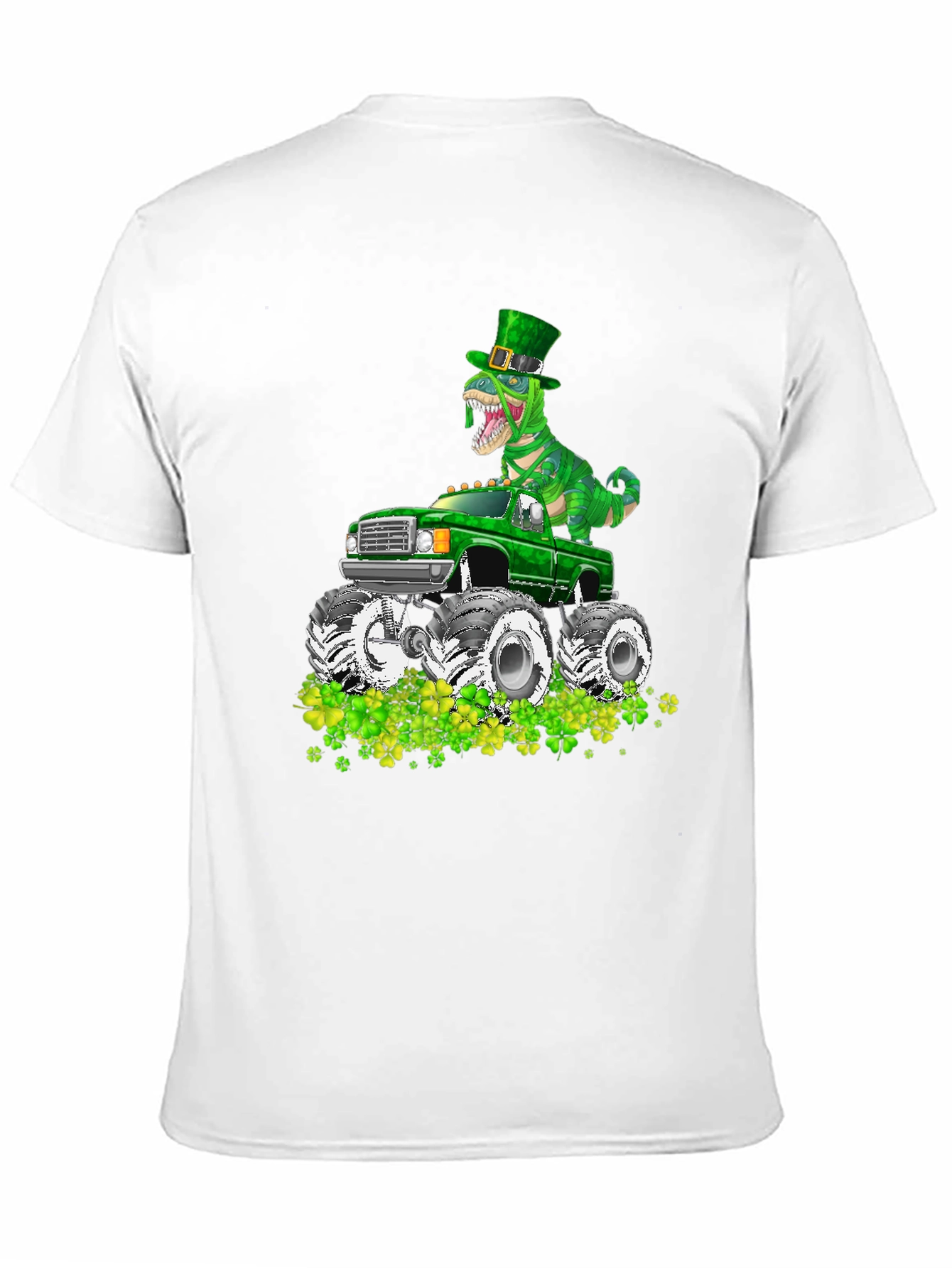 St Patricks Day Dinosaur Monster Truck T-Shirt