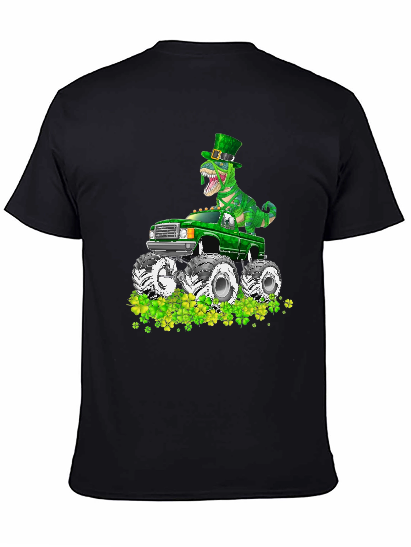 St Patricks Day Dinosaur Monster Truck T-Shirt