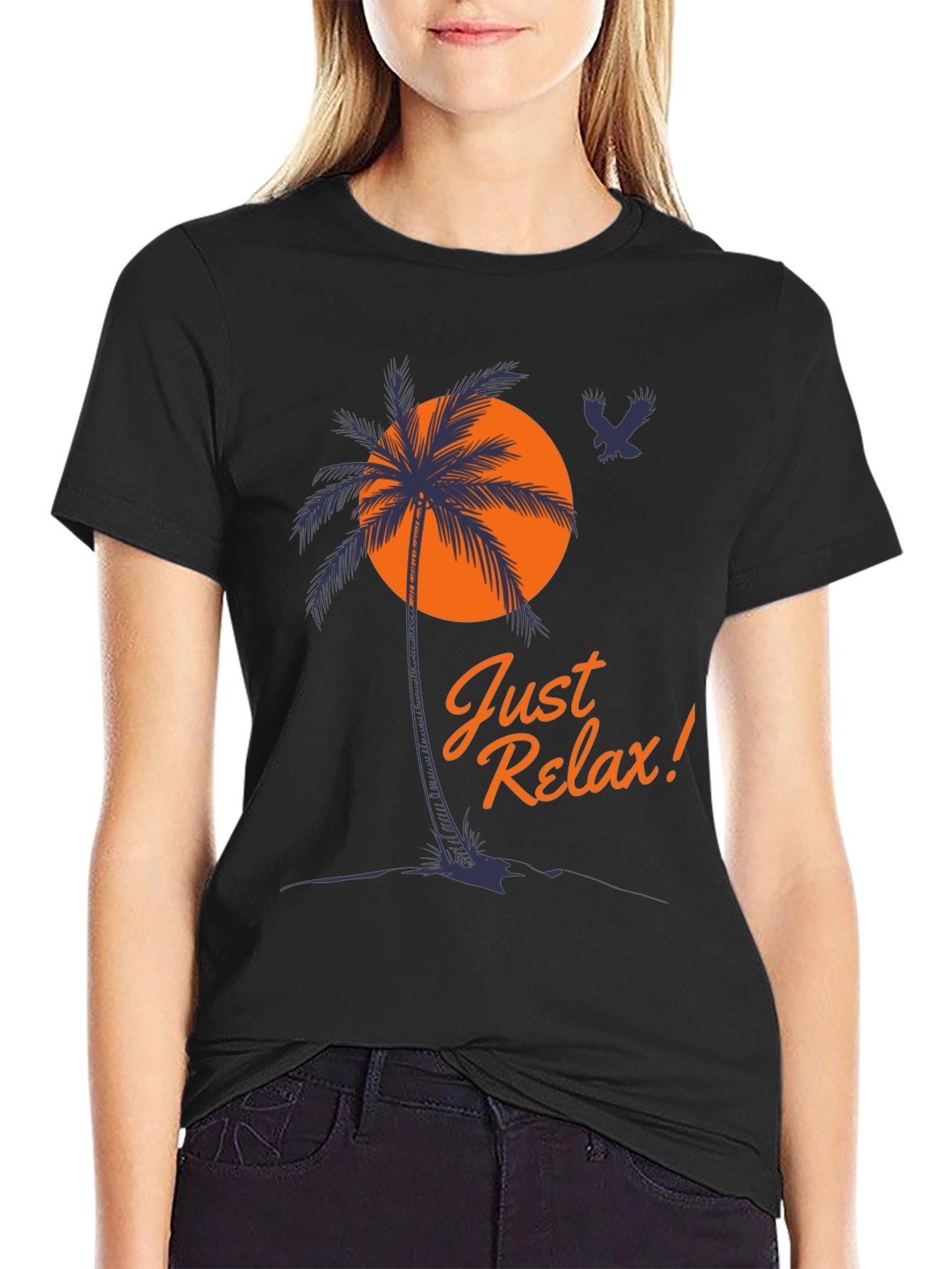 Just Relax Mens Graphic Tee Palm Tree Vacation Shirt