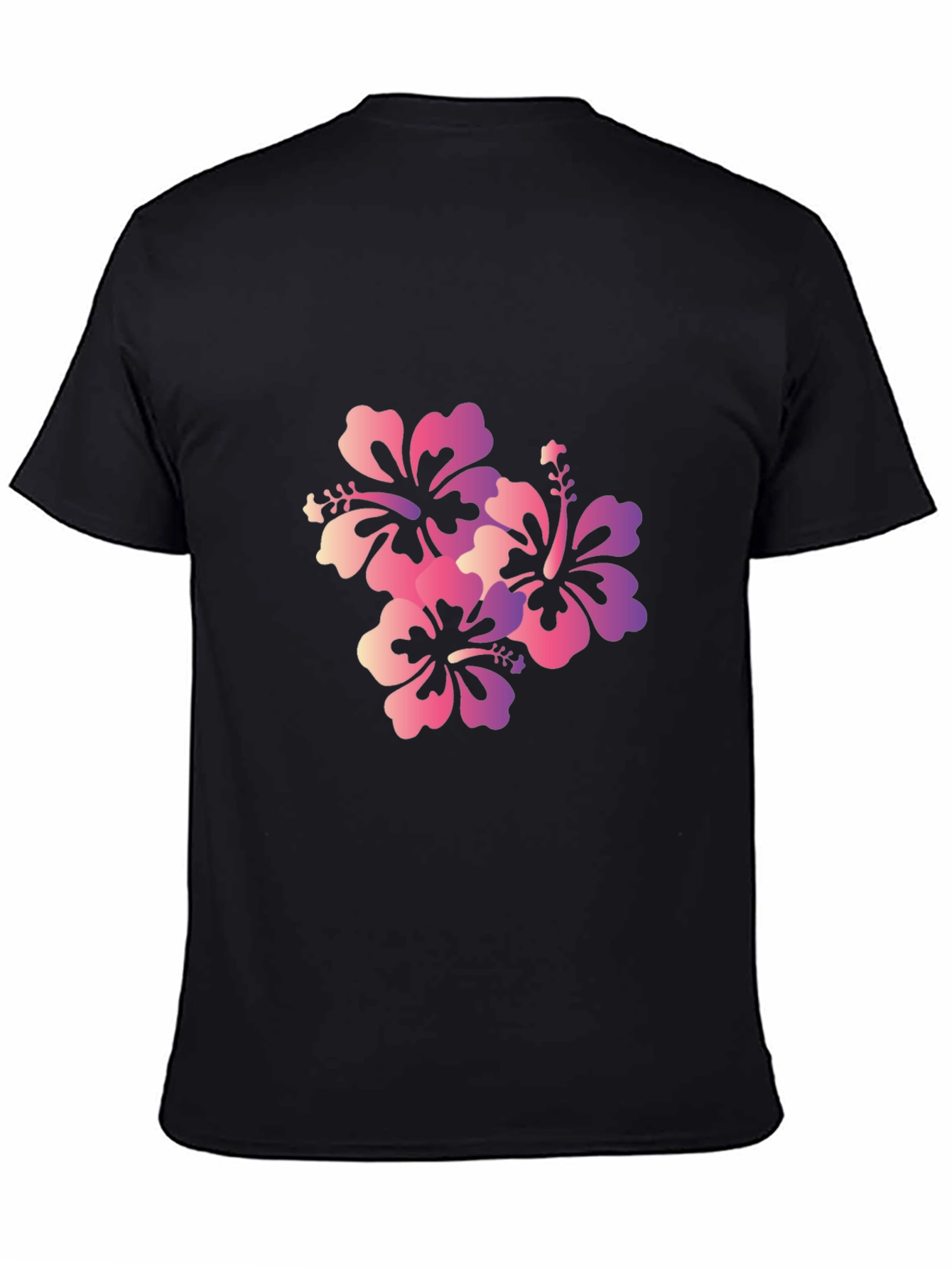 Mens Black Floral Print Short Sleeve T-Shirt
