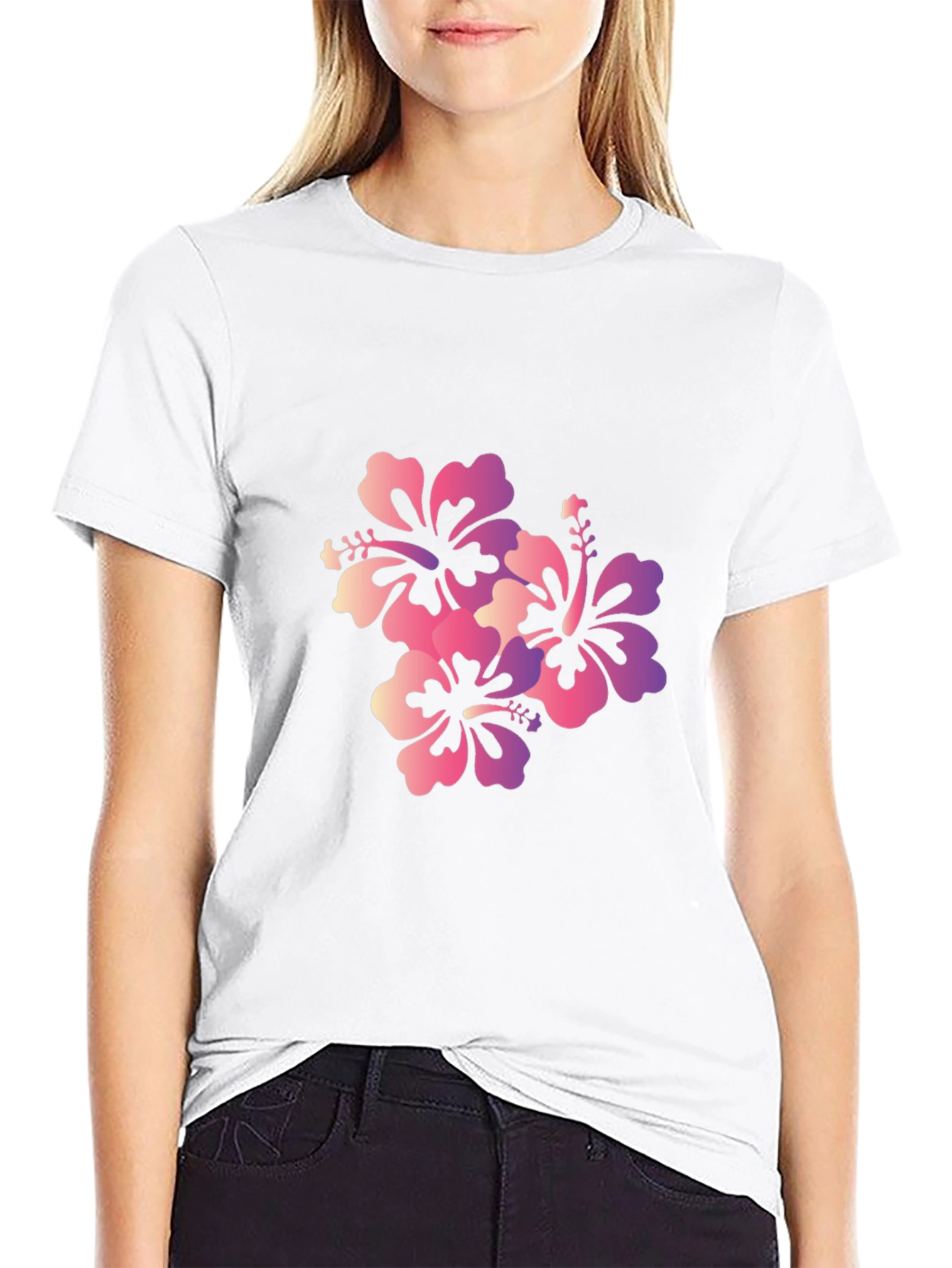 Mens Black Floral Print Short Sleeve T-Shirt