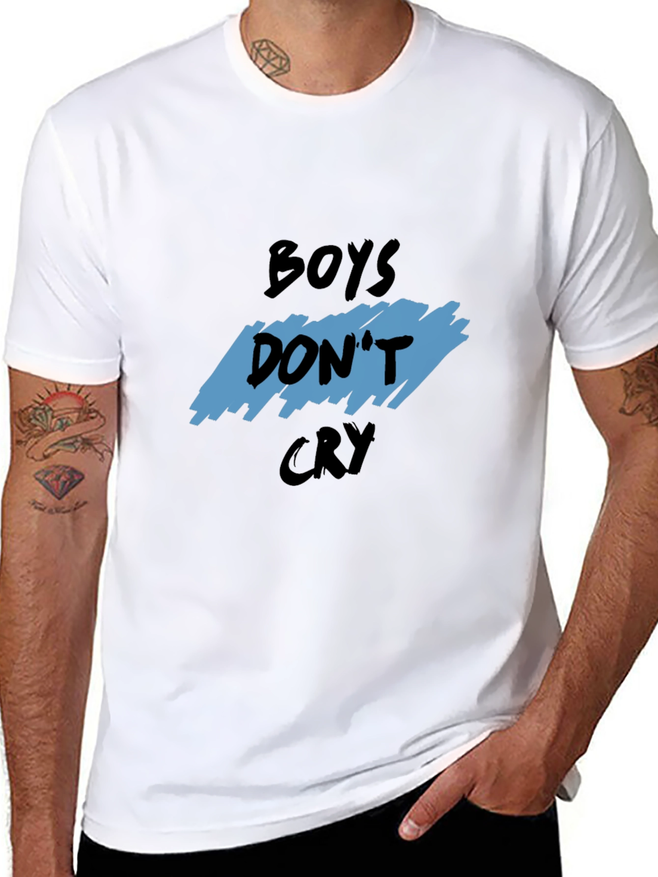 Boys Dont Cry Graphic Tee - Trendy Black T-Shirt