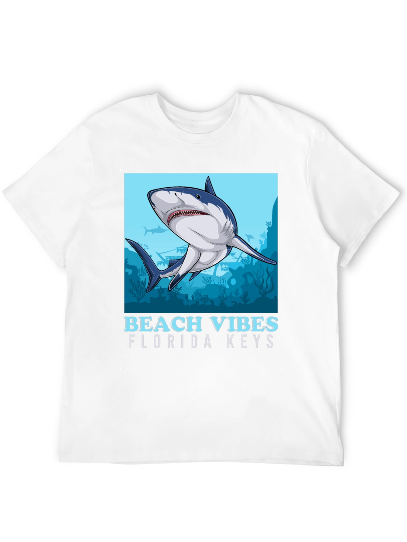 Beach Vibes Florida Keys Shark Graphic Tee