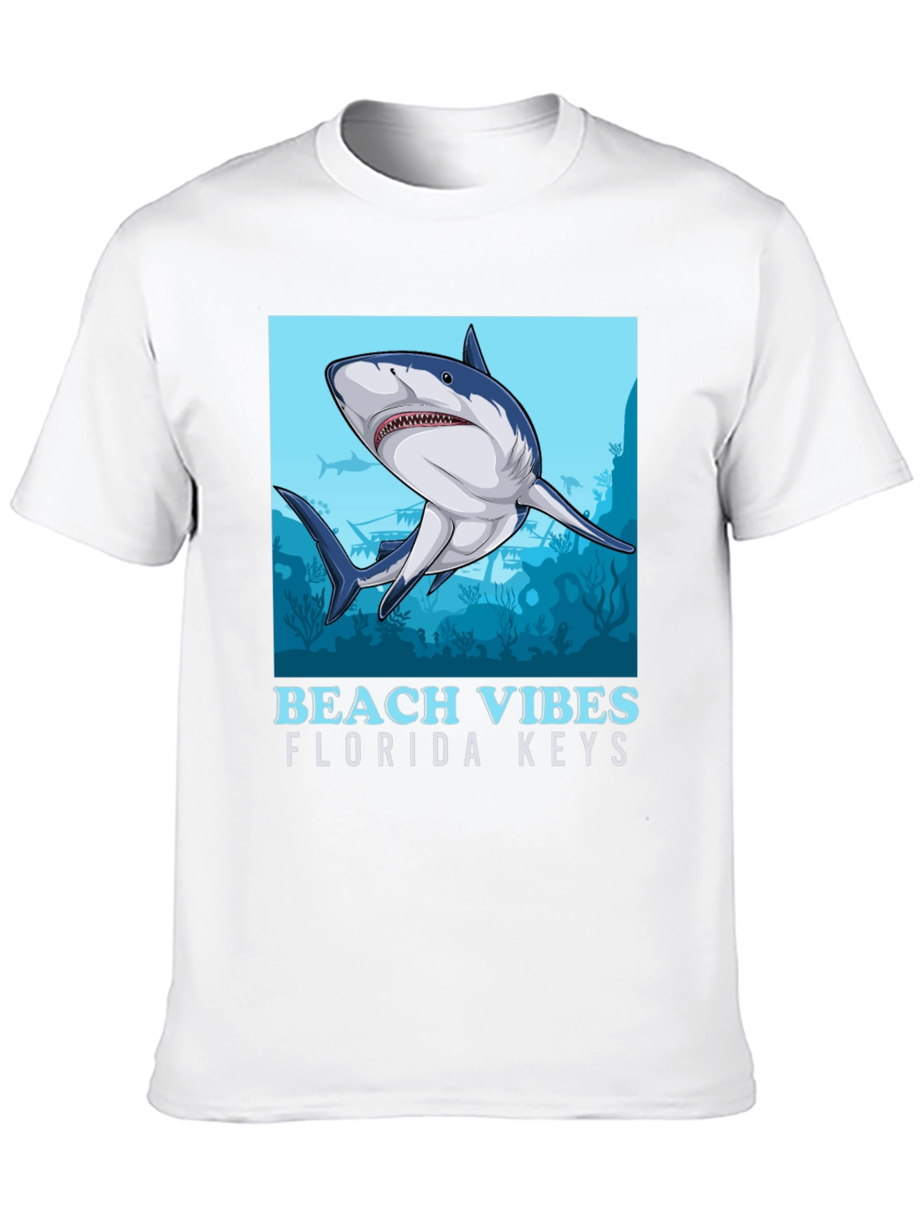 Beach Vibes Florida Keys Shark Graphic Tee