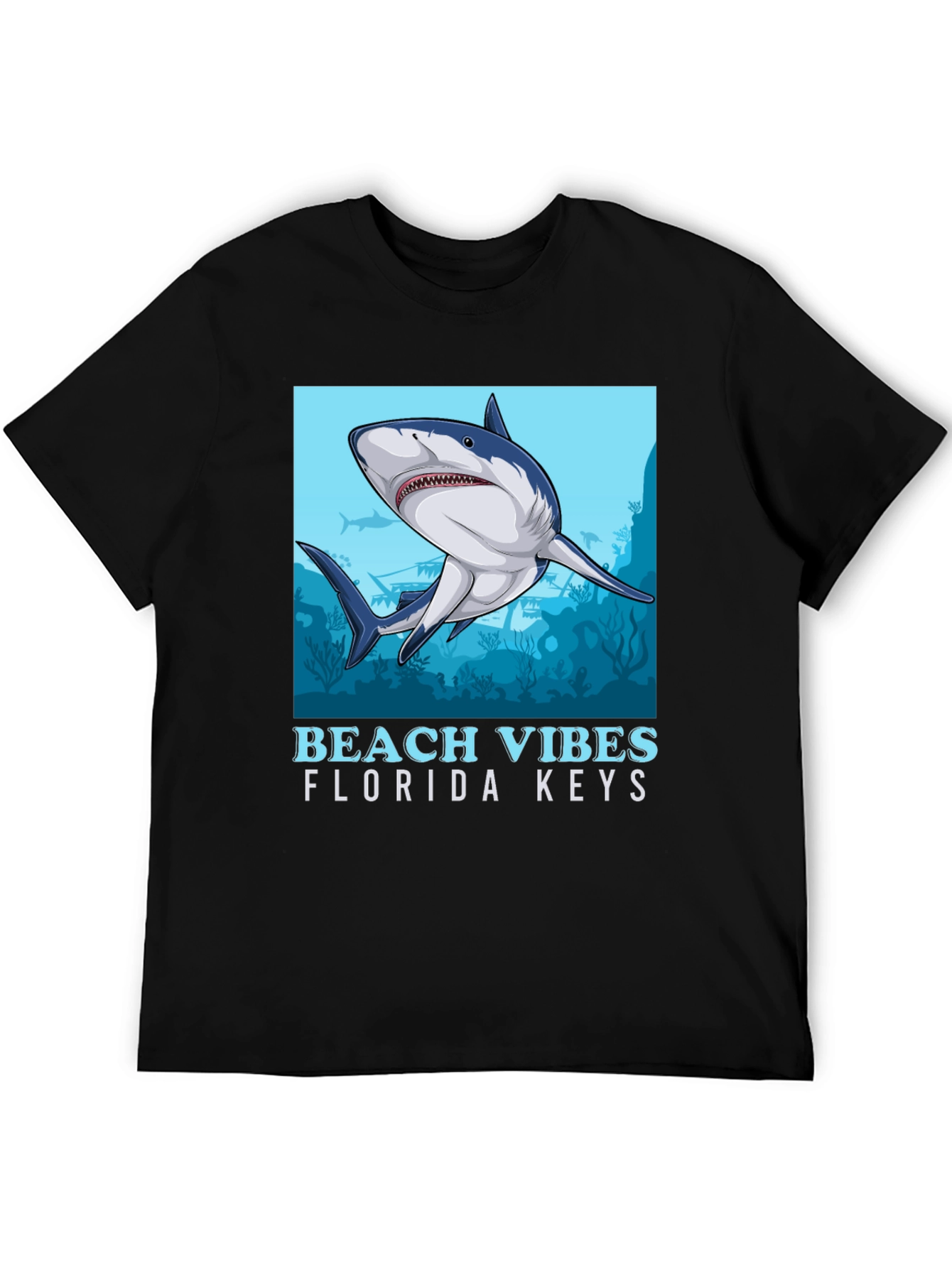 Beach Vibes Florida Keys Shark Graphic Tee