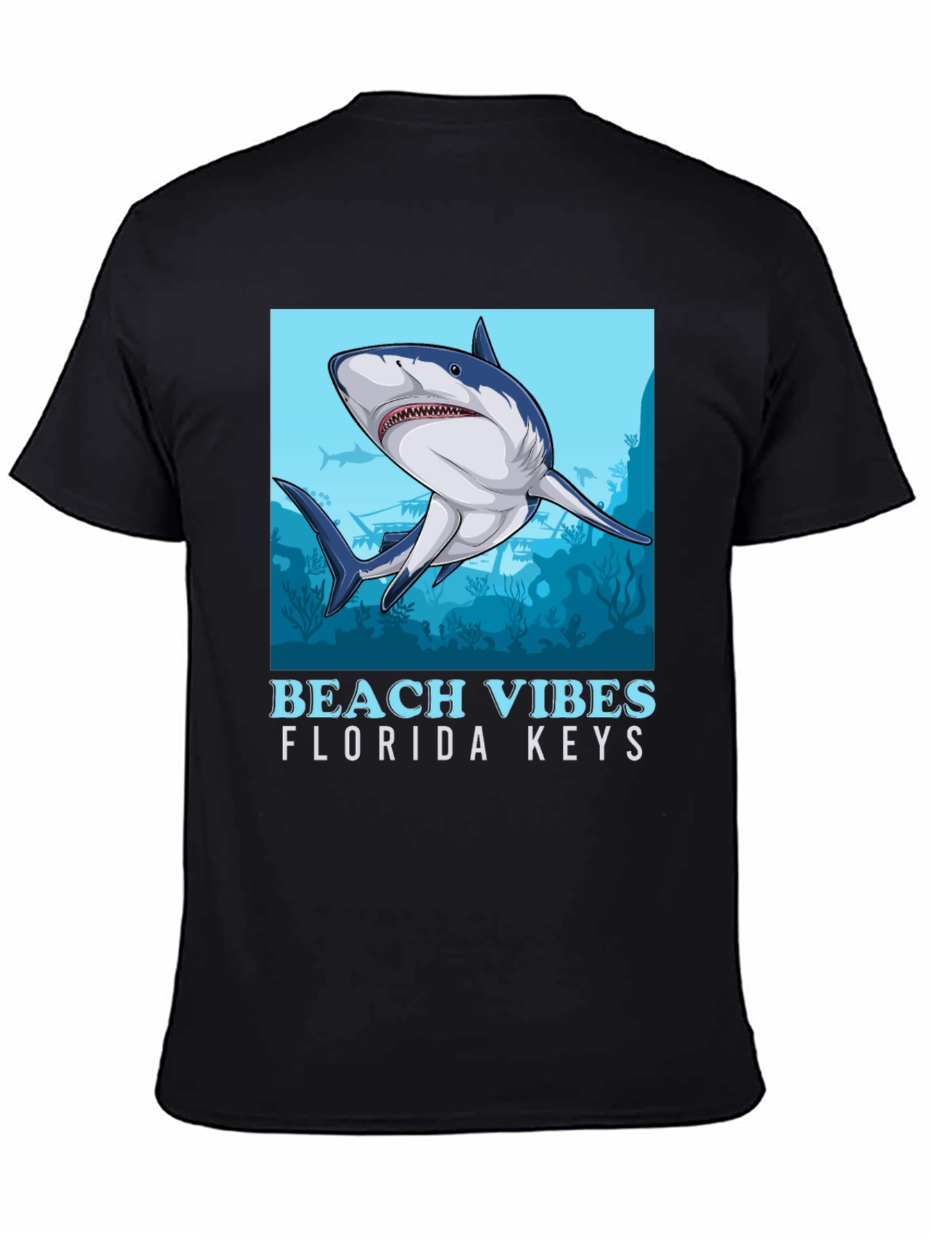 Beach Vibes Florida Keys Shark Graphic Tee