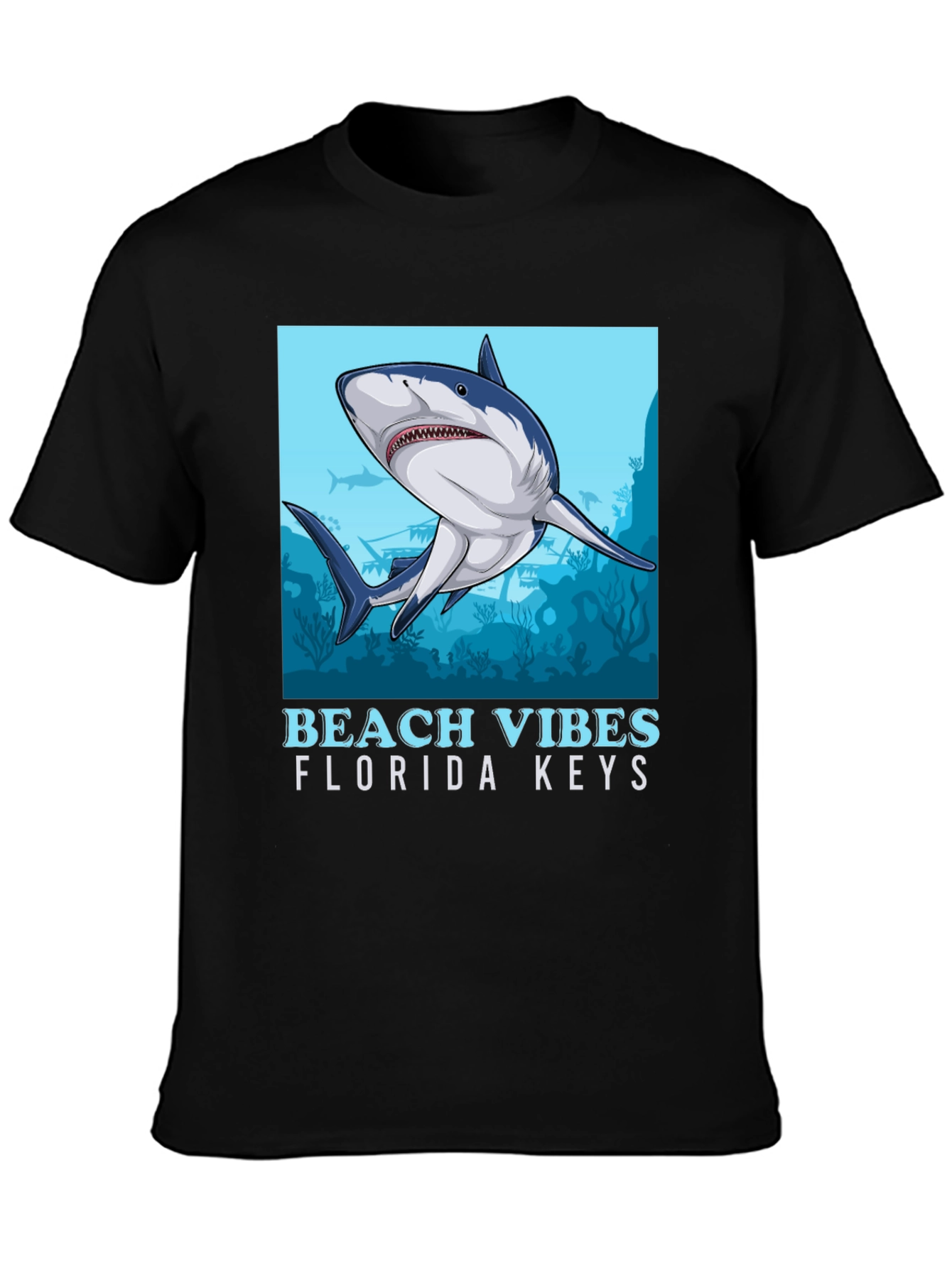 Beach Vibes Florida Keys Shark Graphic Tee