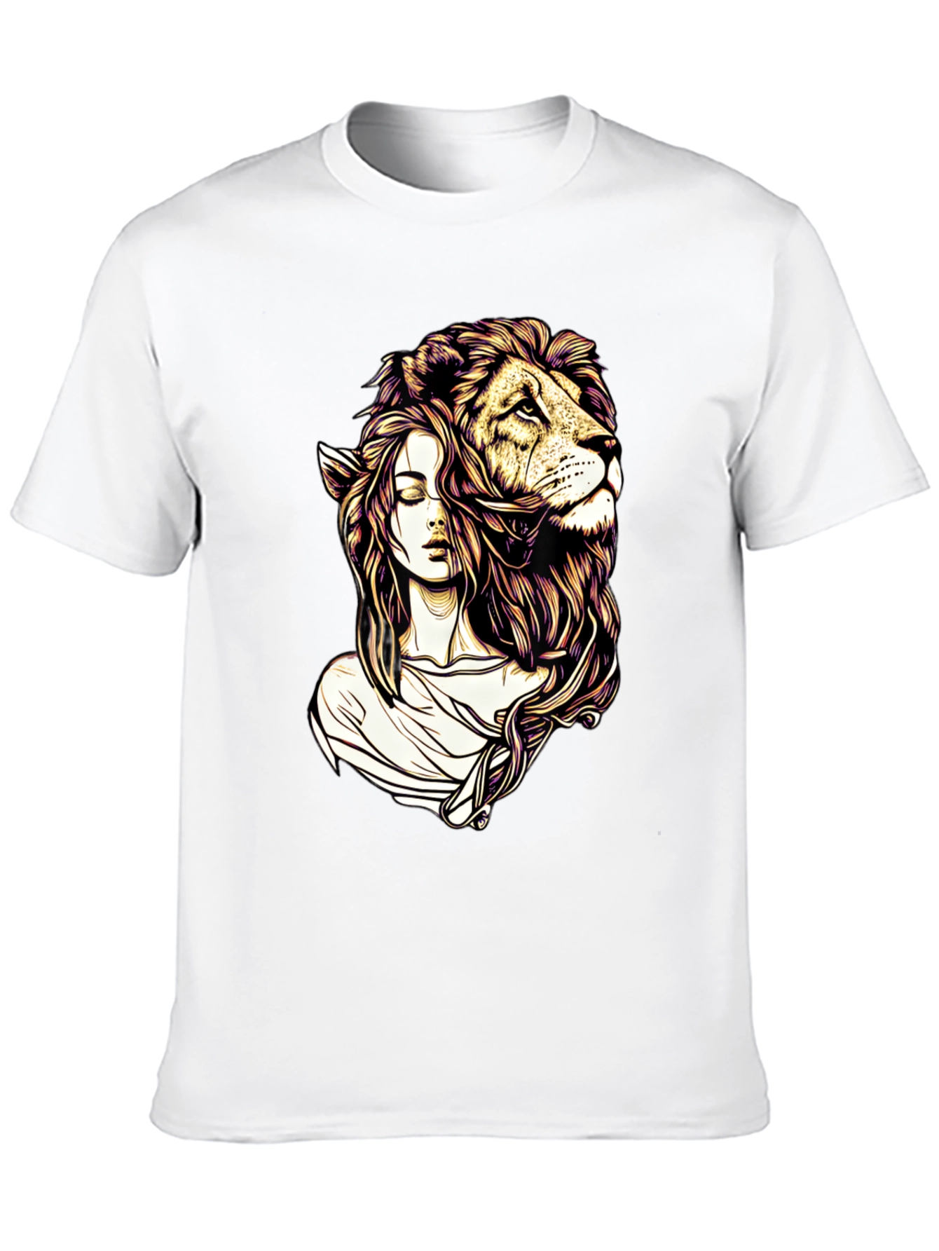 Lion Woman Graphic Tee - Stylish Black T-Shirt
