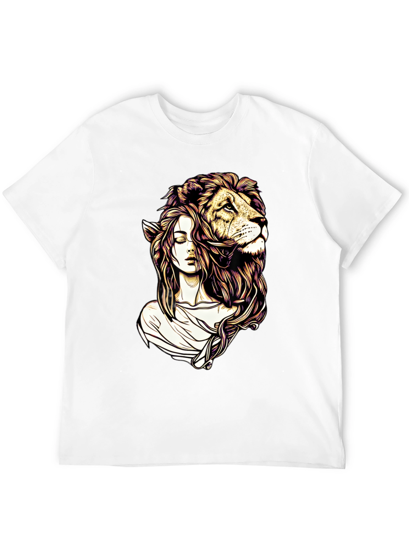 Lion Woman Graphic Tee - Stylish Black T-Shirt
