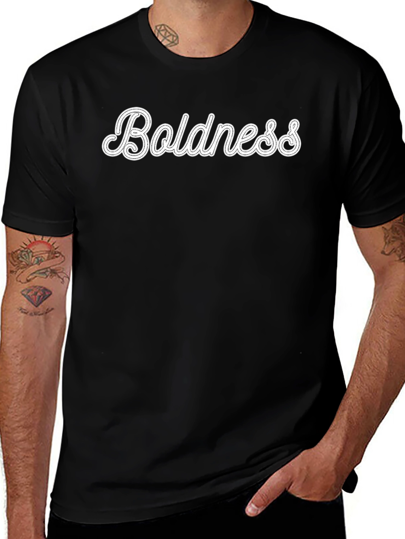 Boldness Graphic Tee - Stylish Black T-Shirt