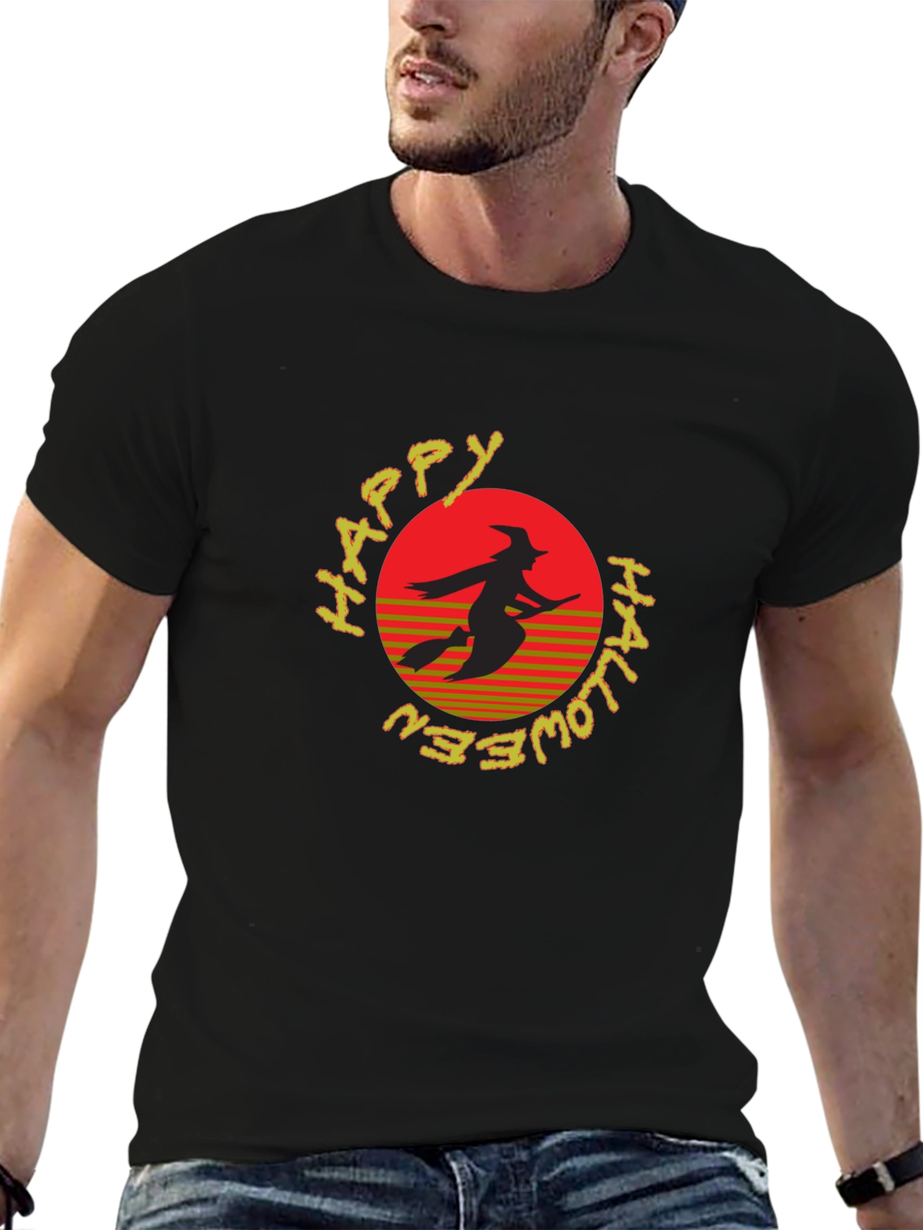 Happy Halloween Witch Silhouette T-Shirt