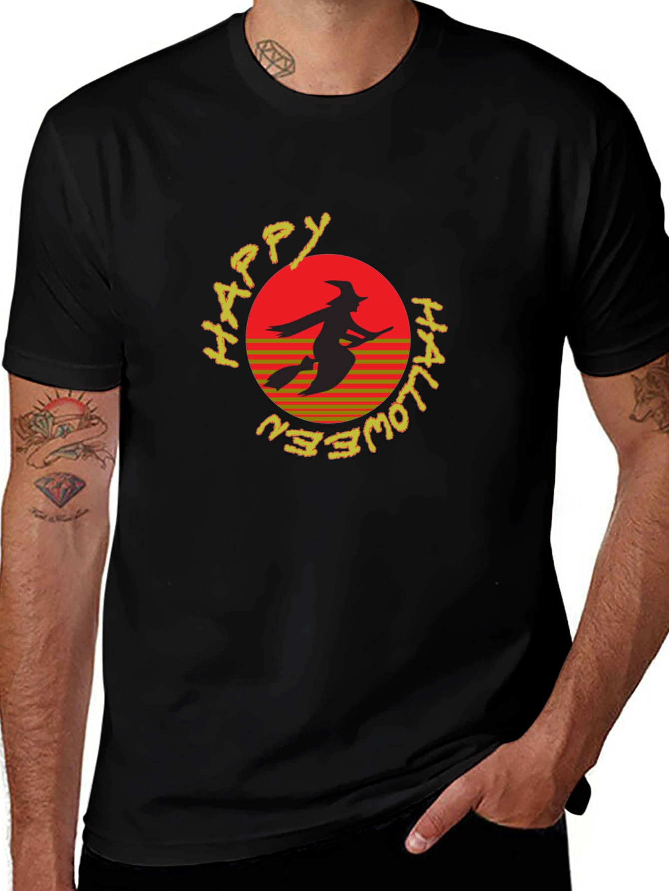 Happy Halloween Witch Silhouette T-Shirt