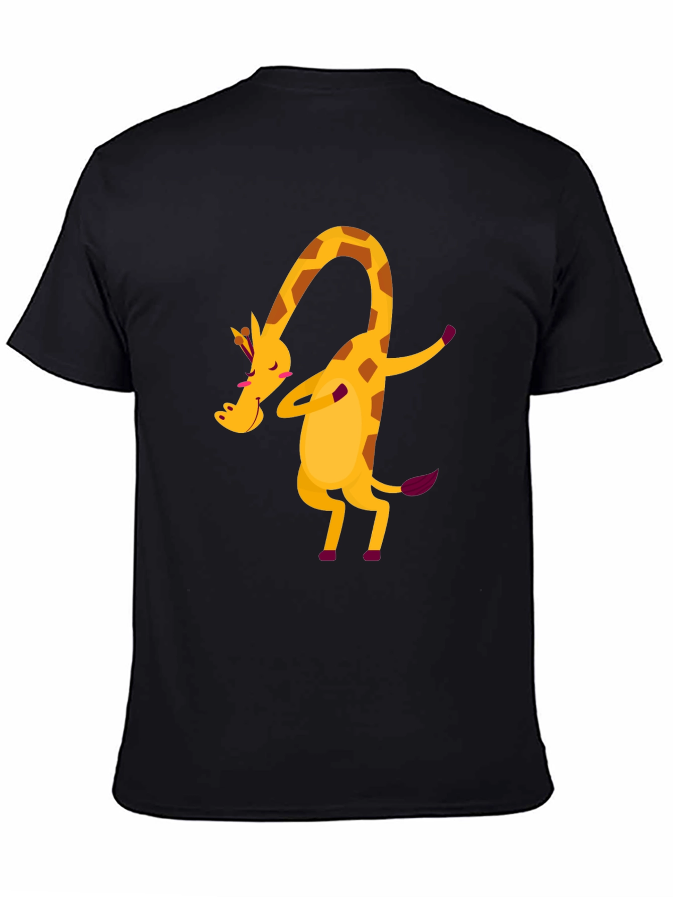 Dabbing Giraffe Graphic Tee - Fun Black T-Shirt