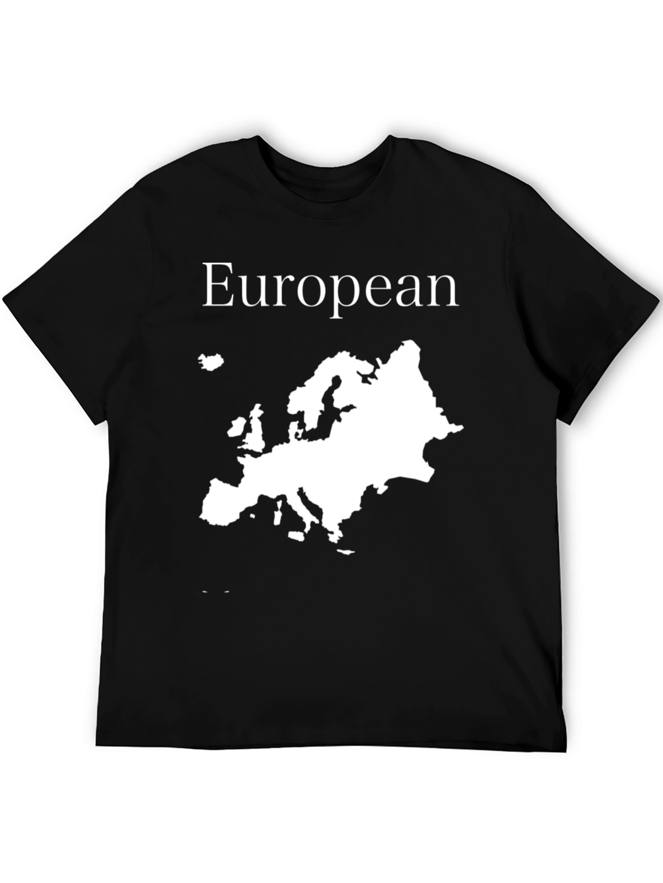 European Map Graphic T-Shirt - Black