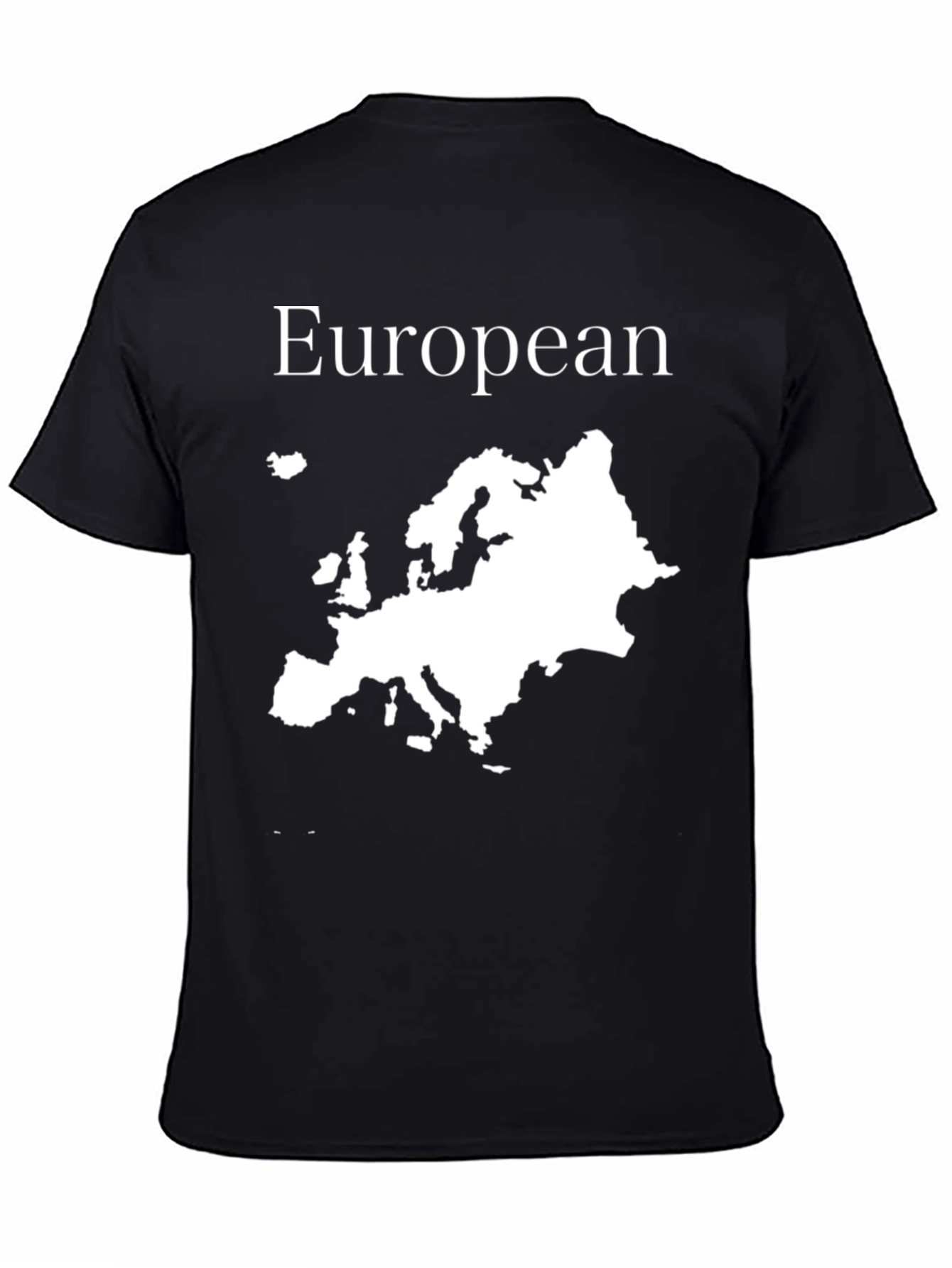 European Map Graphic T-Shirt - Black