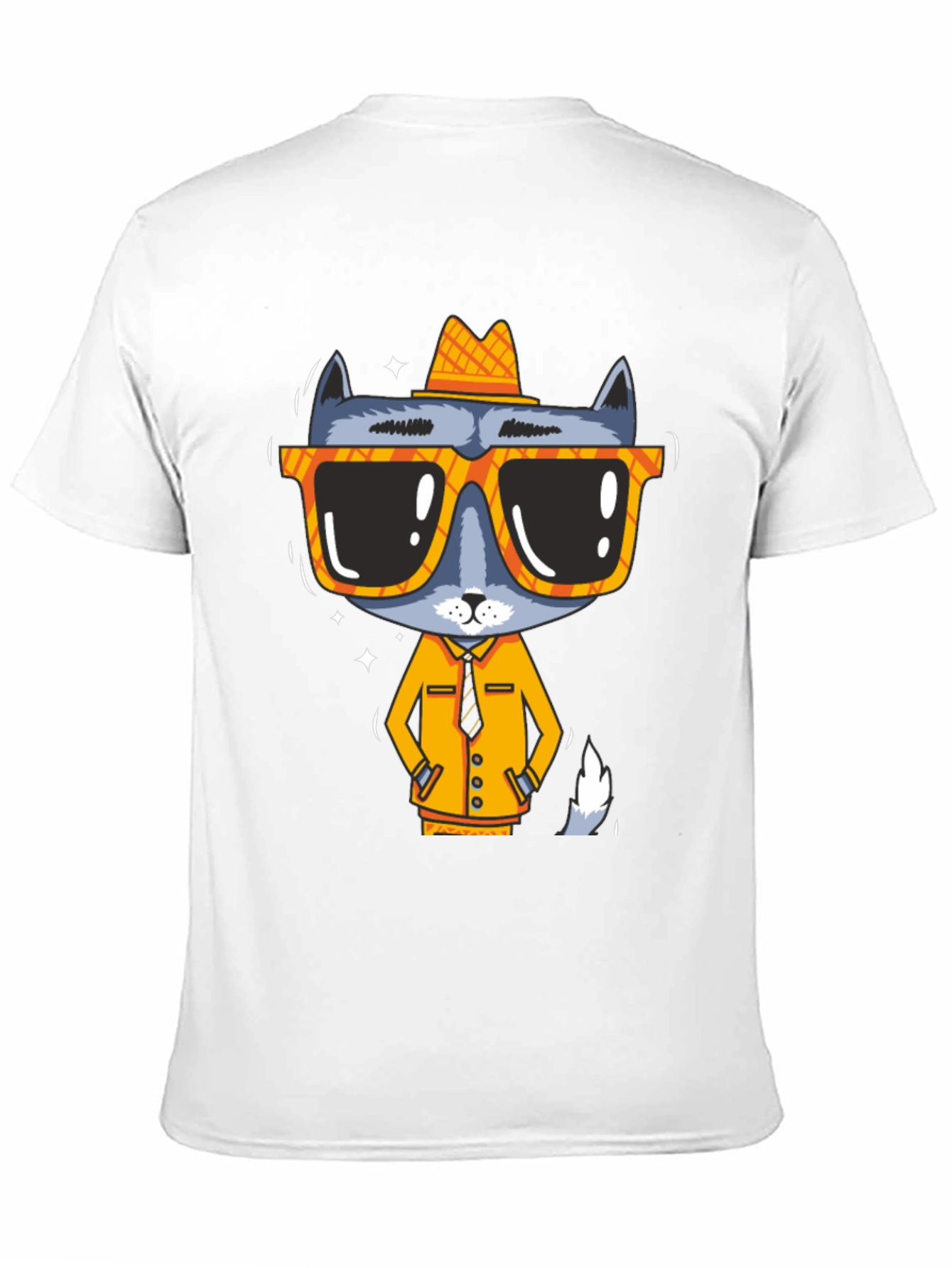 Cool Cat in Shades Mens Black Graphic Tee