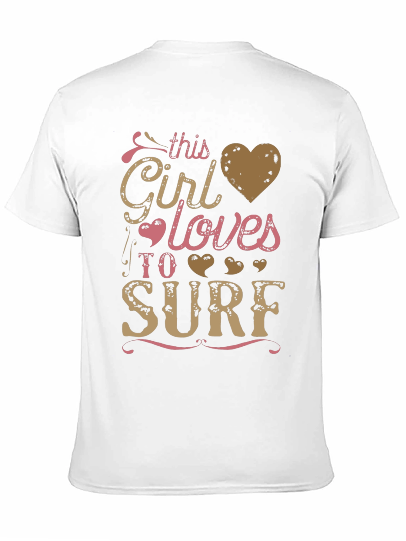 Surf Girl Graphic Tee -  Comfortable Cotton T-Shirt