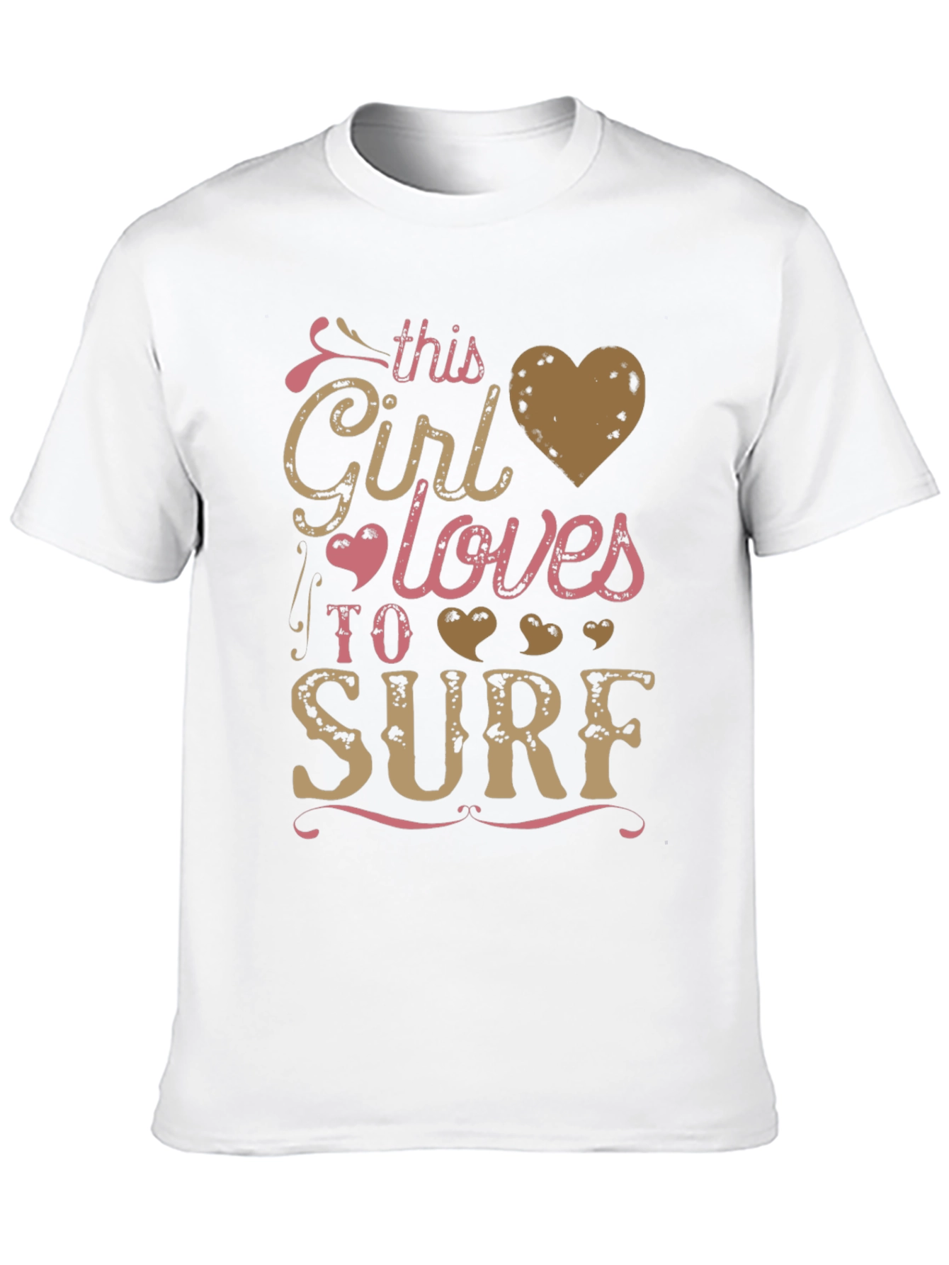 Surf Girl Graphic Tee -  Comfortable Cotton T-Shirt