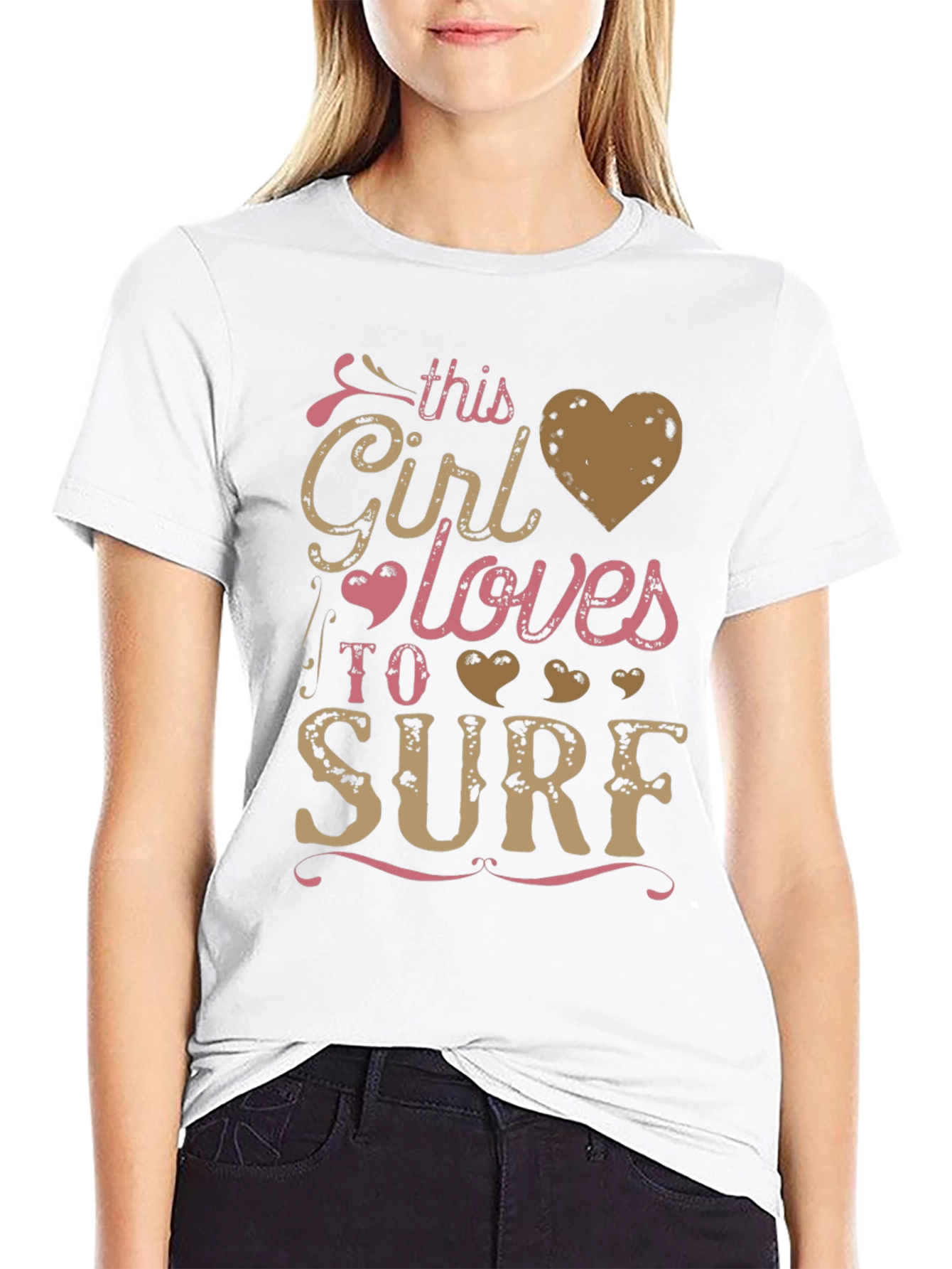 Surf Girl Graphic Tee -  Comfortable Cotton T-Shirt