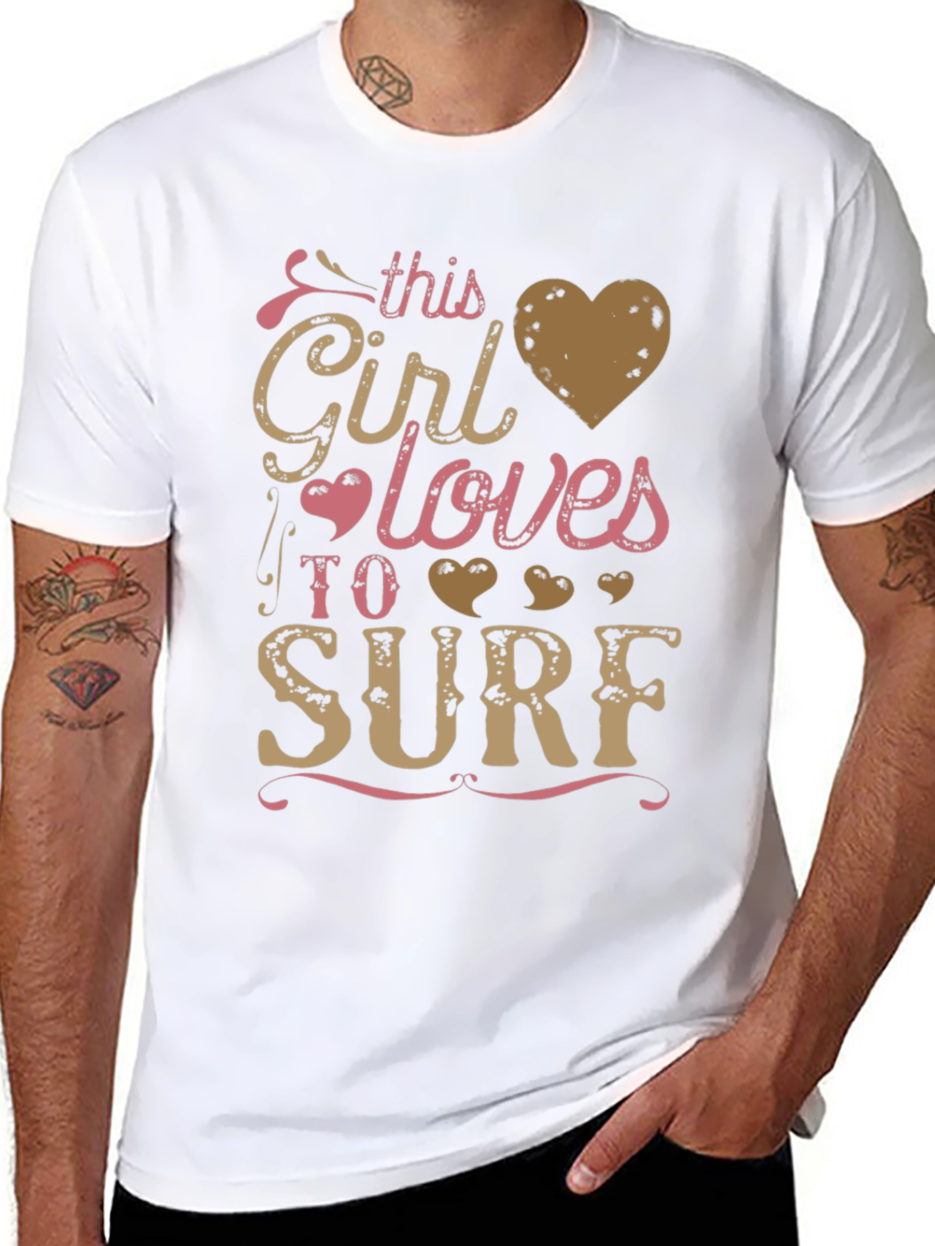 Surf Girl Graphic Tee -  Comfortable Cotton T-Shirt