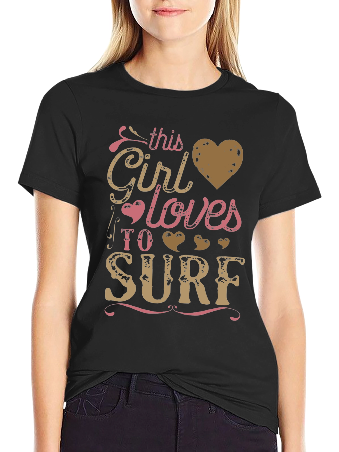 Surf Girl Graphic Tee -  Comfortable Cotton T-Shirt