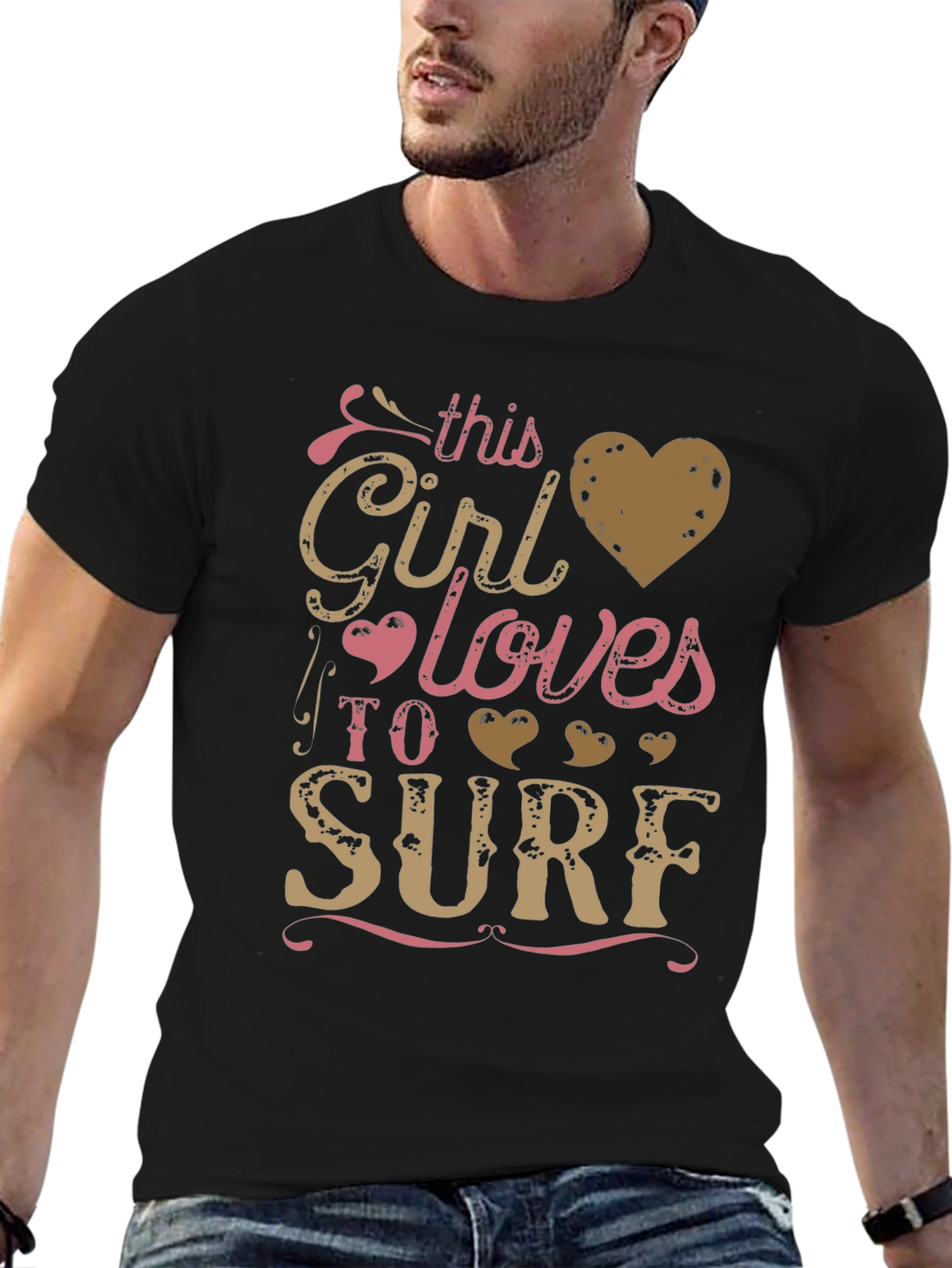 Surf Girl Graphic Tee -  Comfortable Cotton T-Shirt