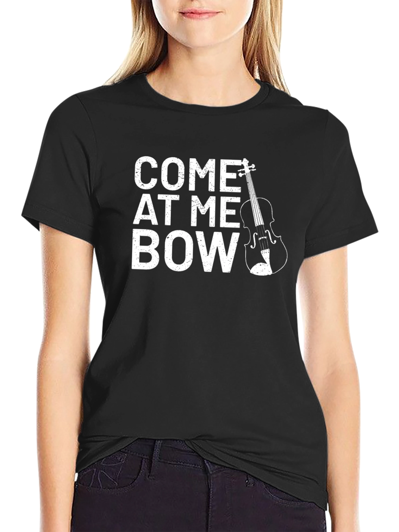 Come At Me Bow Black Graphic Tee