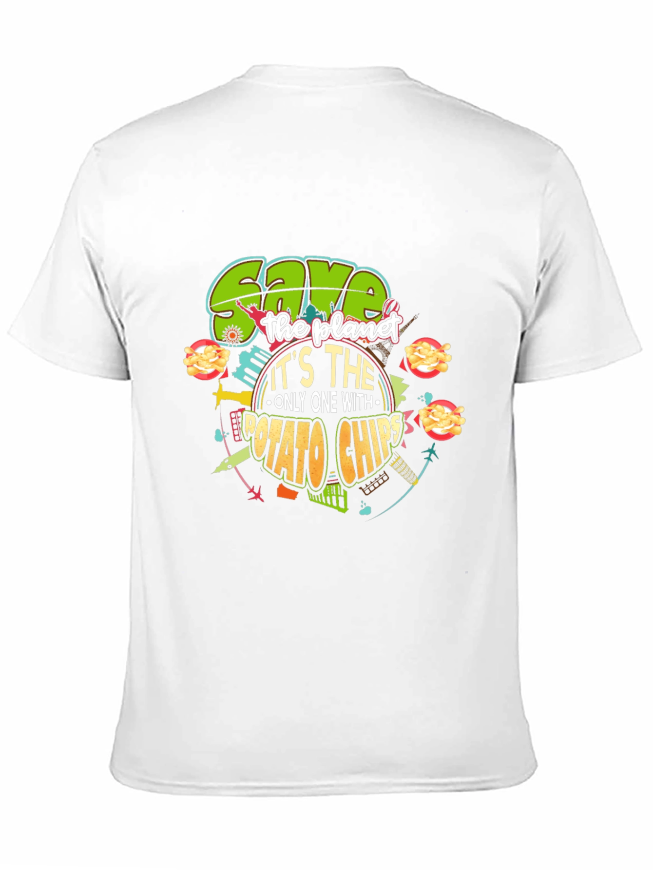 Save the Planet Potato Chips Graphic T-Shirt