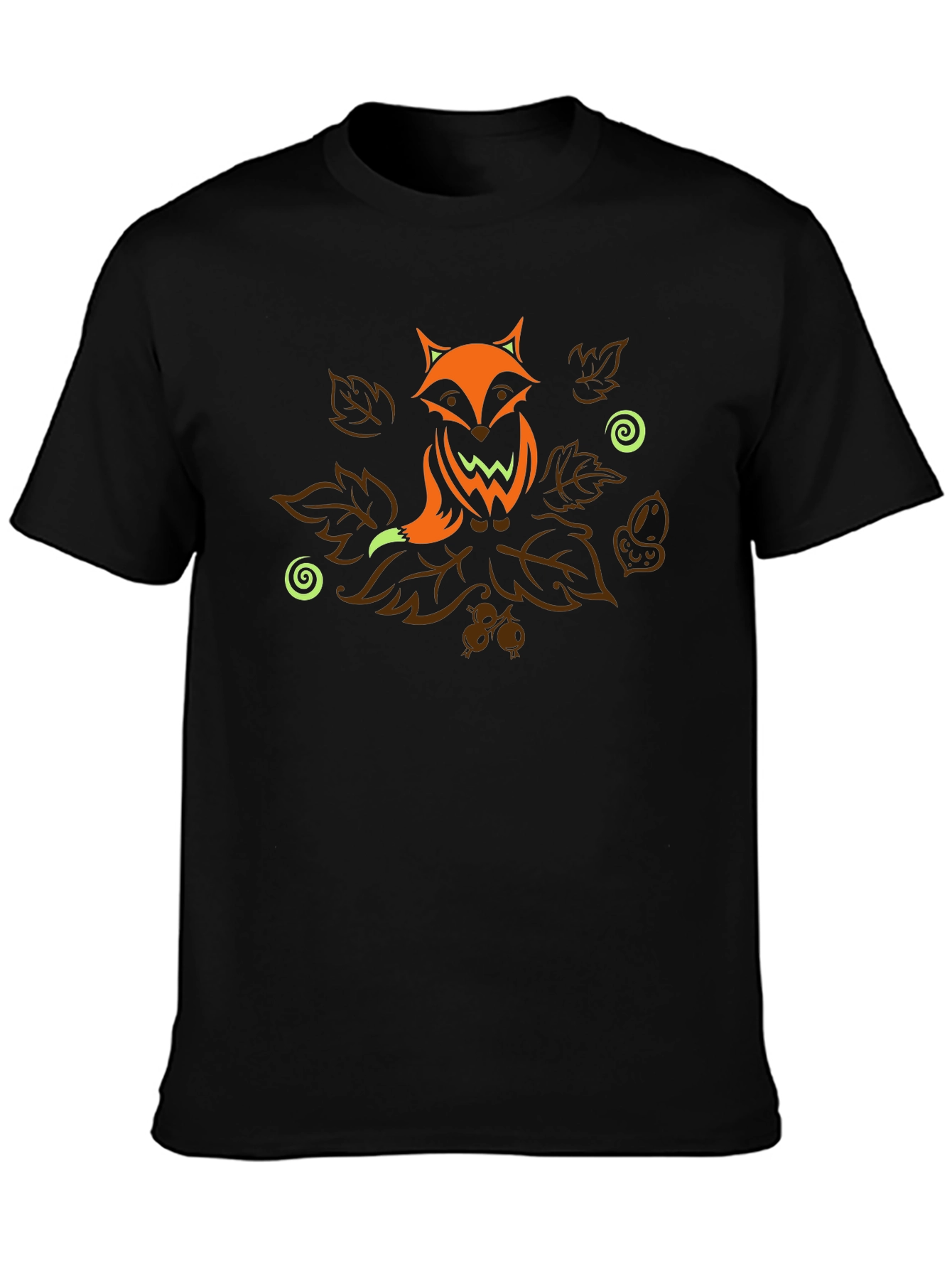 Fox Autumn Leaves T-Shirt - Nature Inspired Graphic Tee