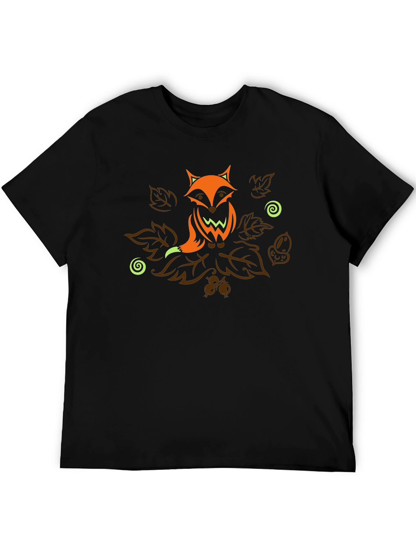 Fox Autumn Leaves T-Shirt - Nature Inspired Graphic Tee