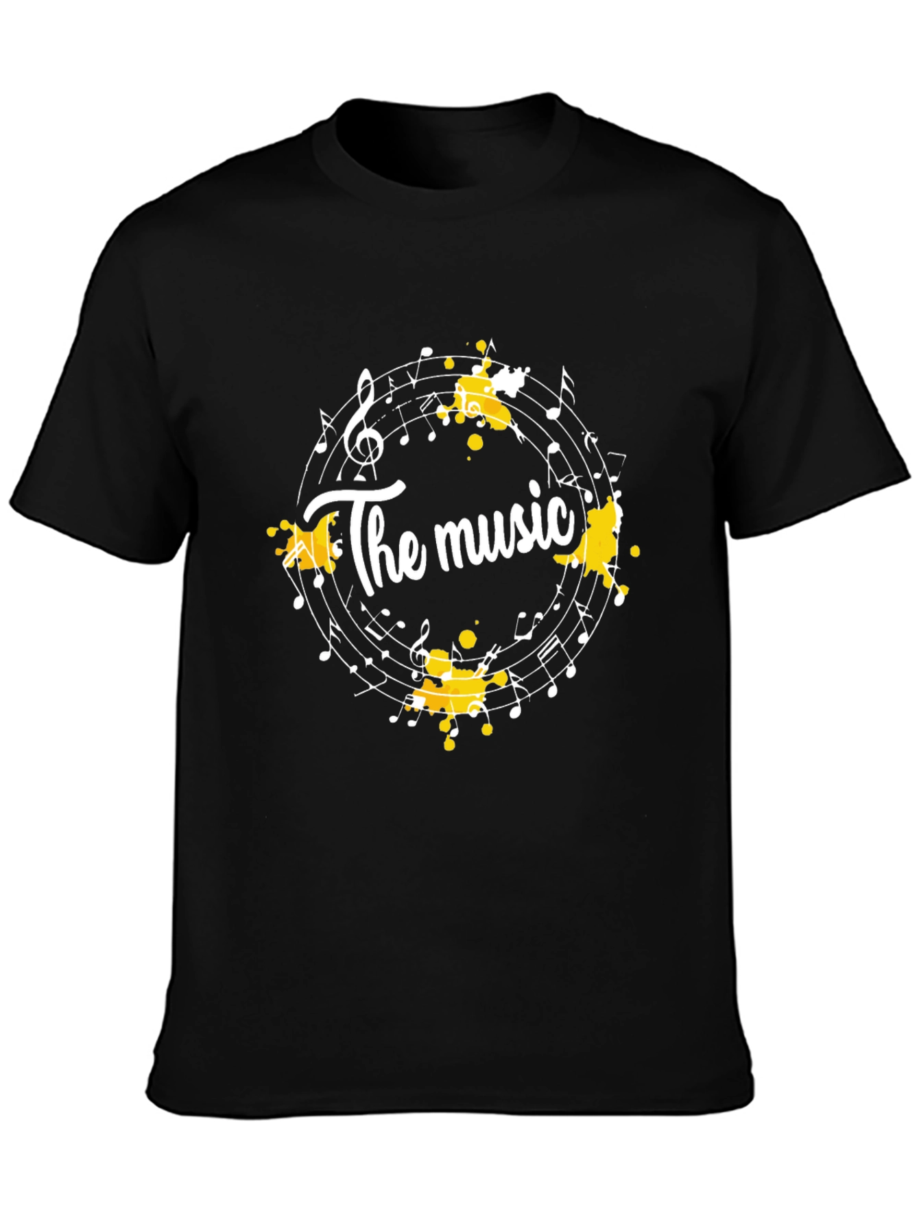 The Music Notes T-Shirt - Black Cotton Tee