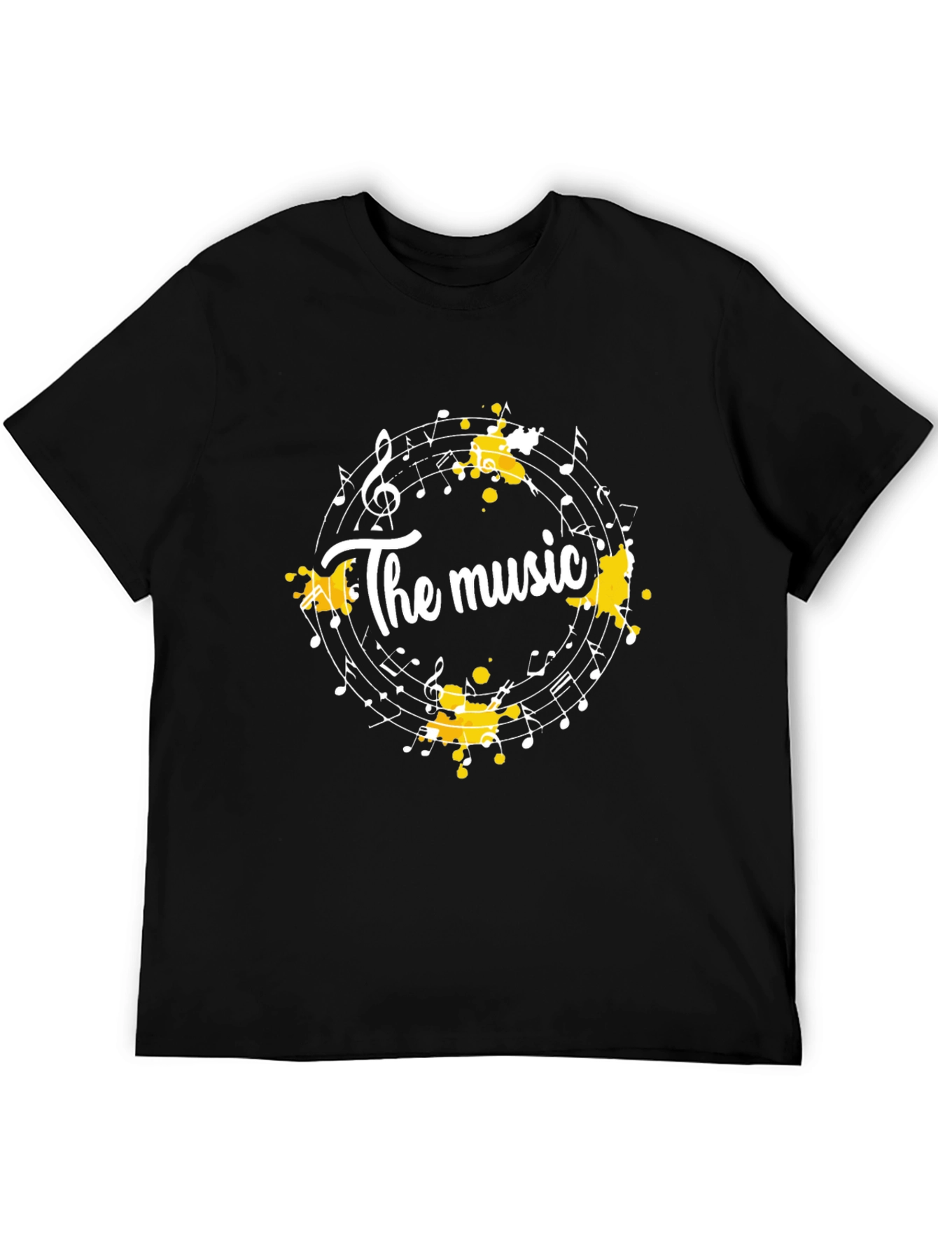 The Music Notes T-Shirt - Black Cotton Tee