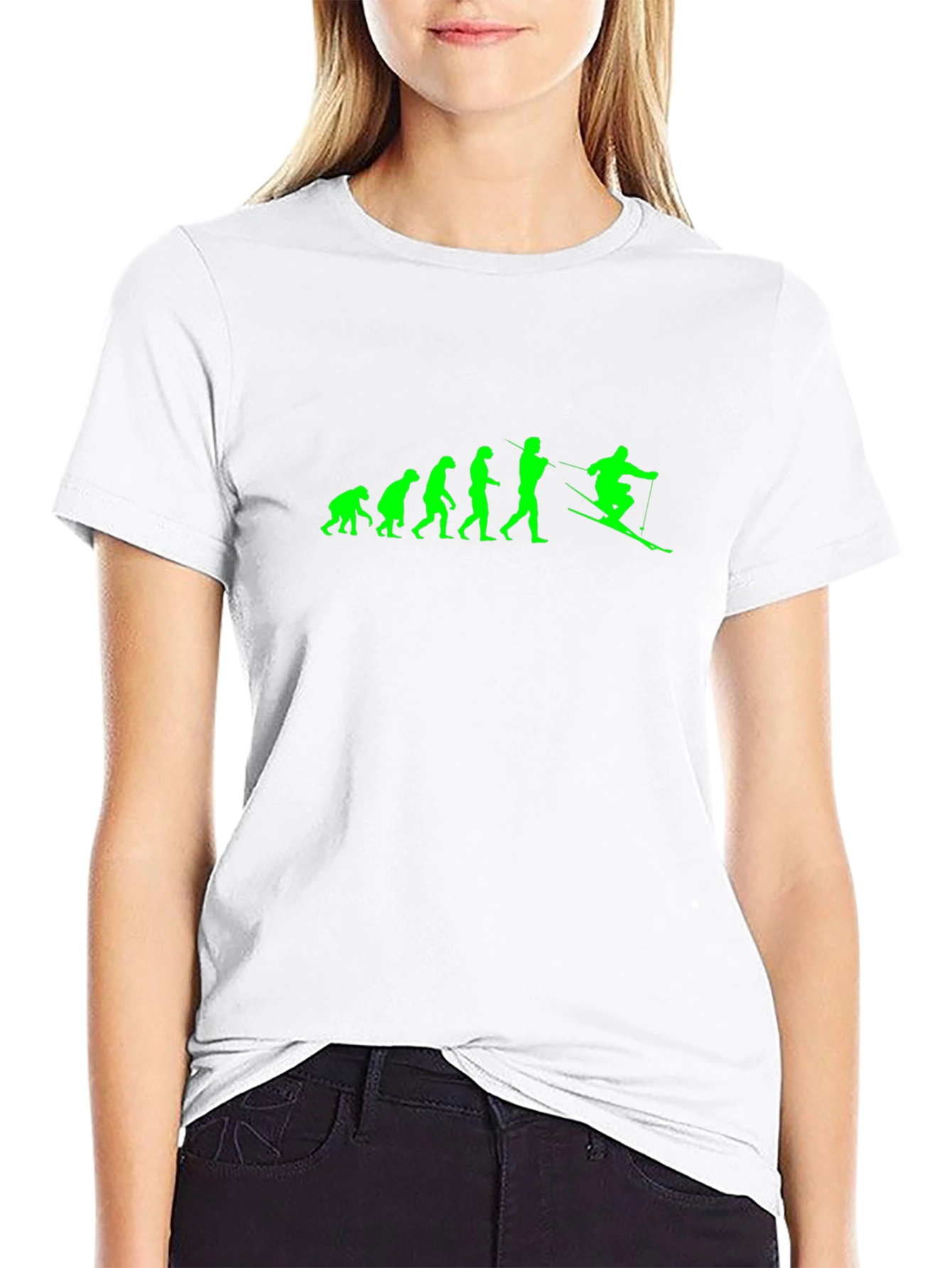 Evolution of Skiing T-Shirt - Black