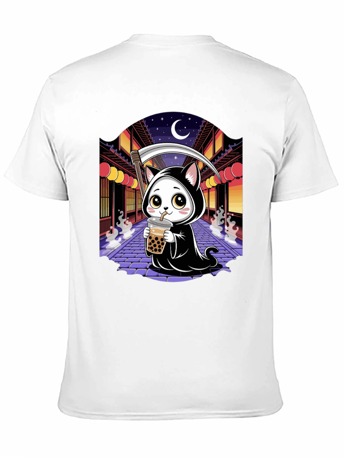 Kawaii Grim Reaper Cat T-Shirt
