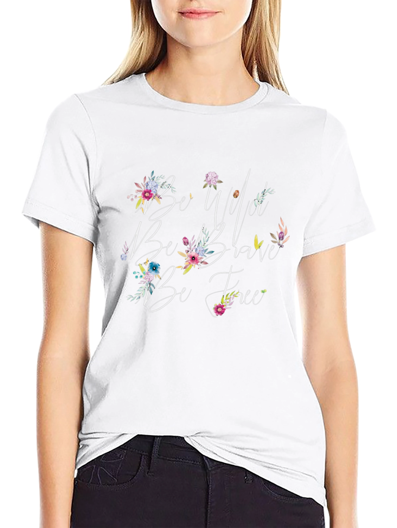 Be Wild Brave Free Black T-Shirt