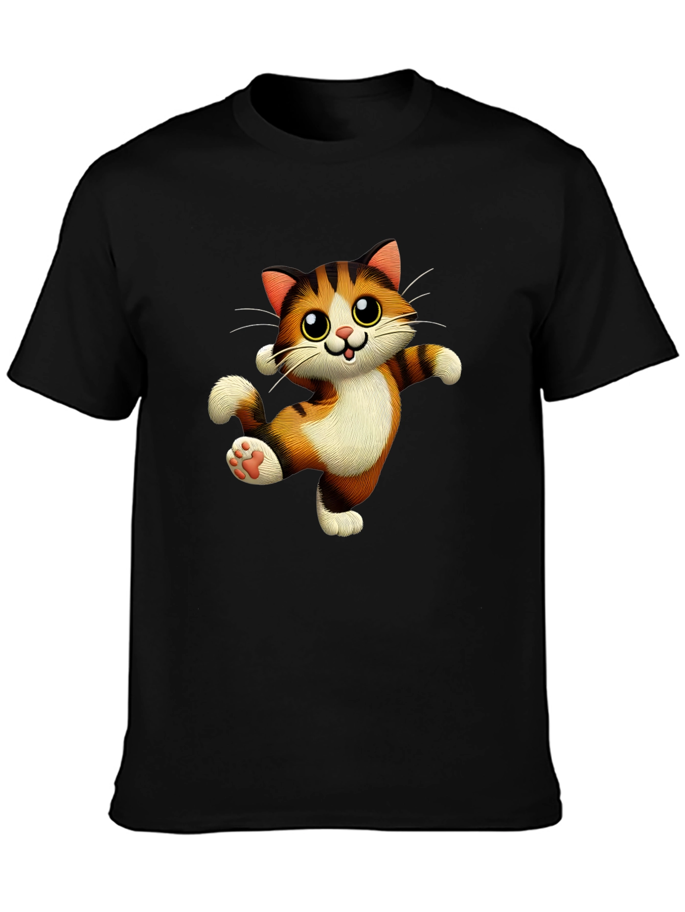 Cute Cartoon Cat Graphic T-Shirt