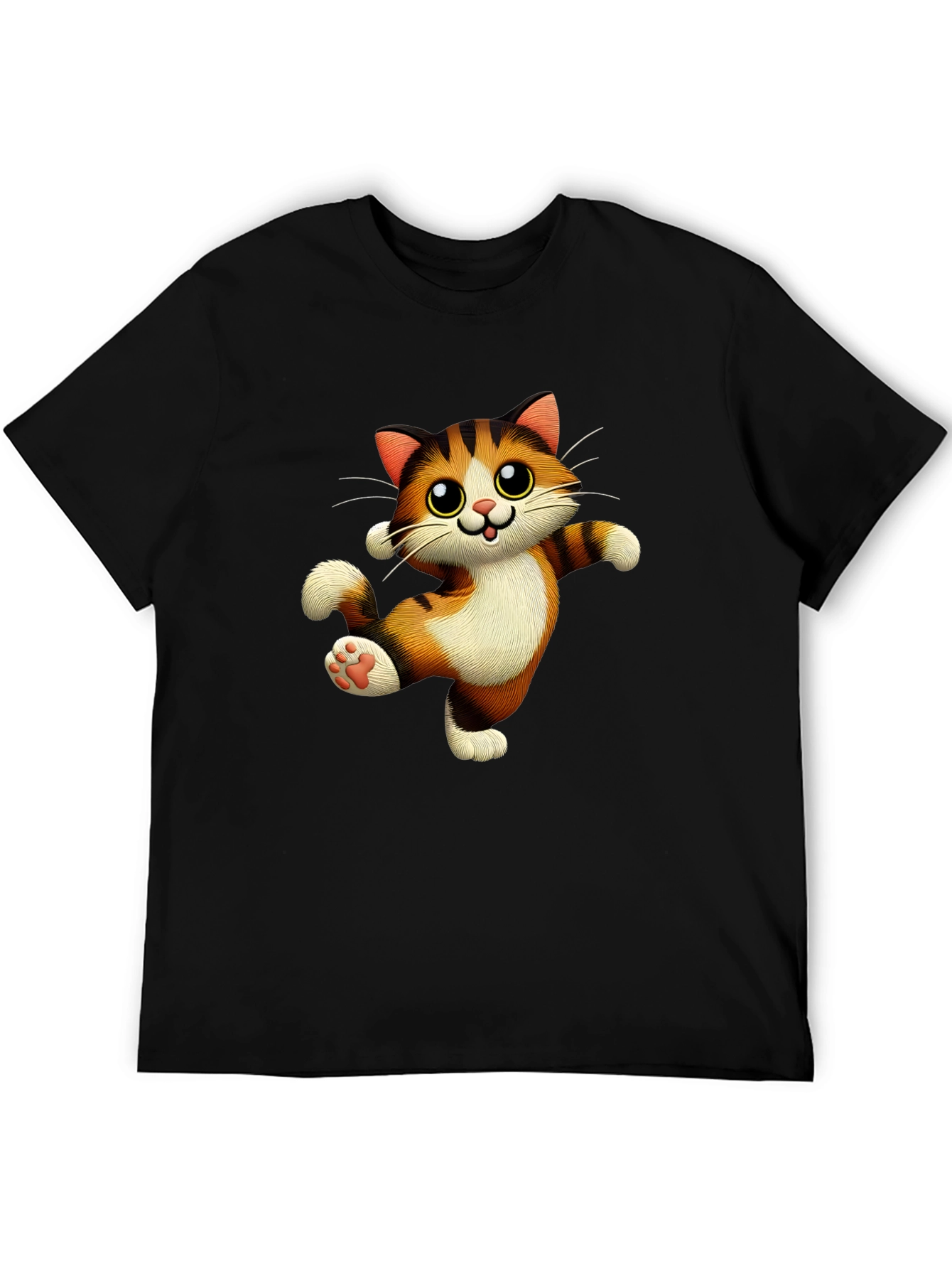 Cute Cartoon Cat Graphic T-Shirt