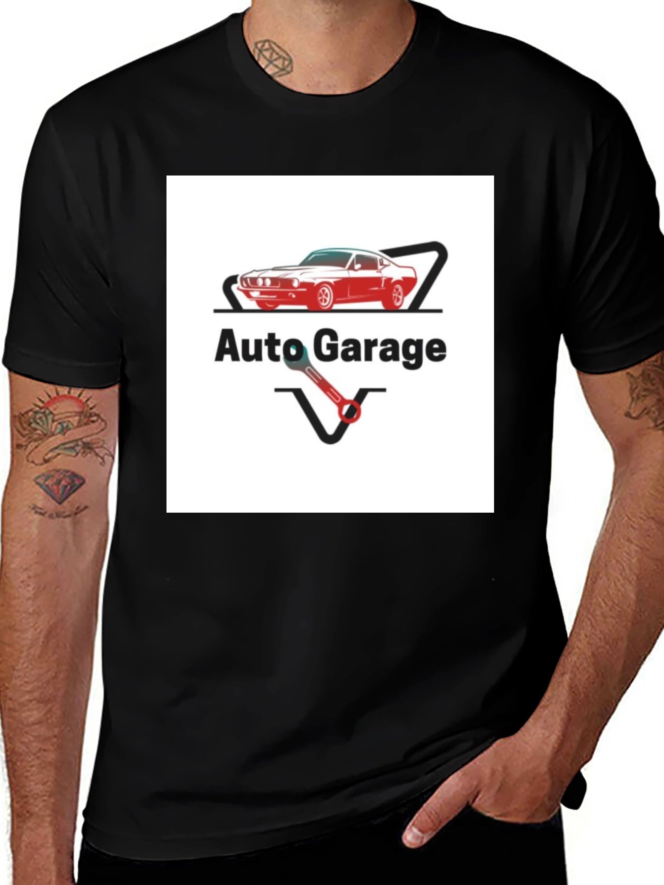 Auto Garage Graphic Tee - Classic Car Design