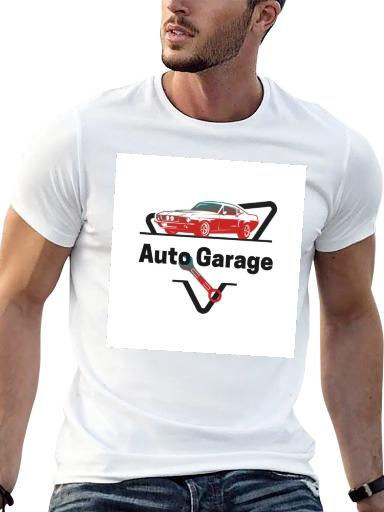 Auto Garage Graphic Tee - Classic Car Design