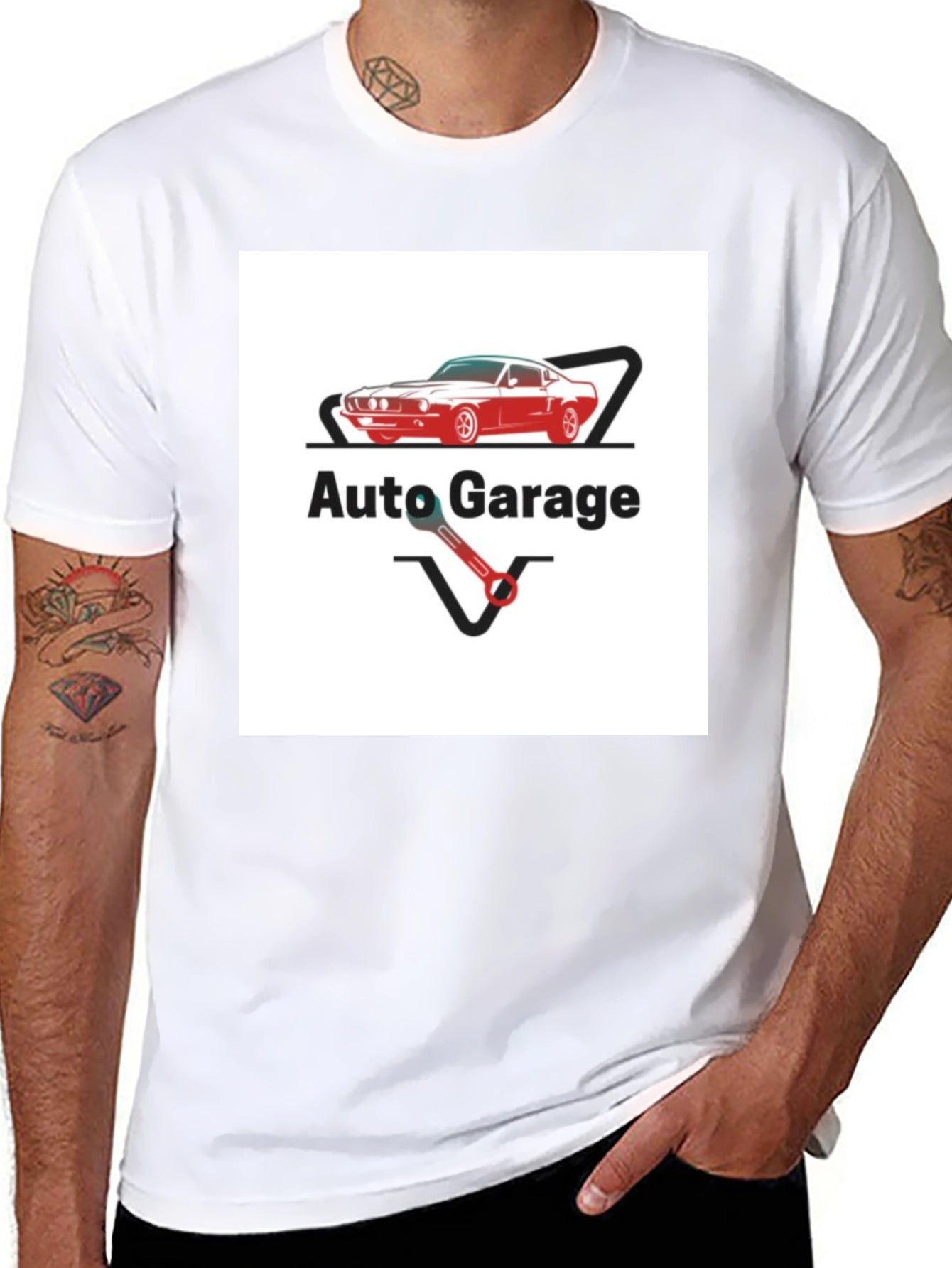 Auto Garage Graphic Tee - Classic Car Design