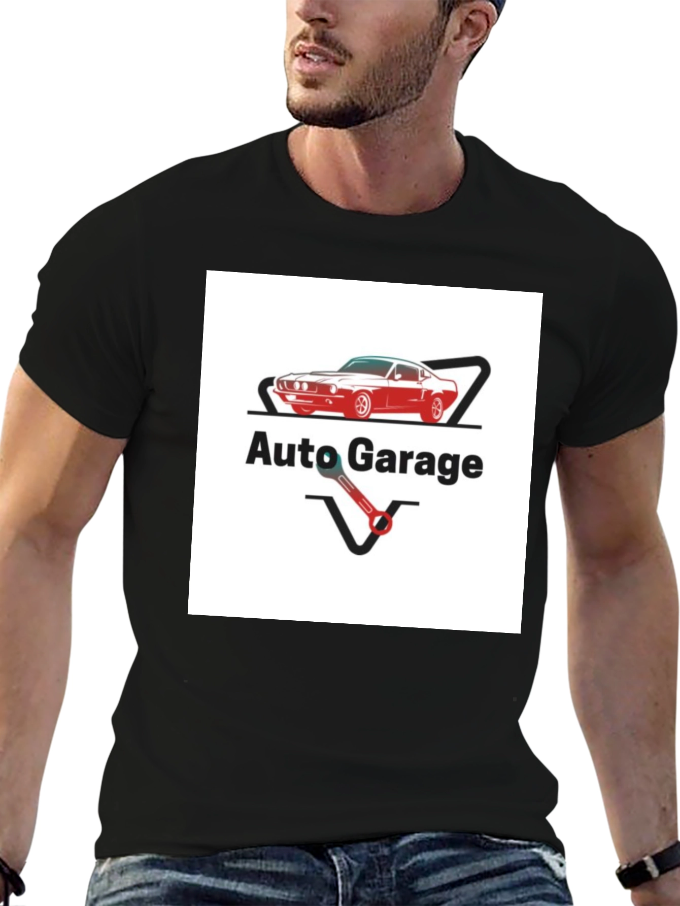 Auto Garage Graphic Tee - Classic Car Design