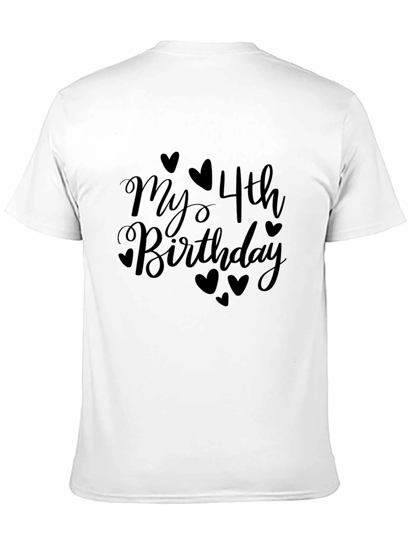 My 4th Birthday Black T-Shirt