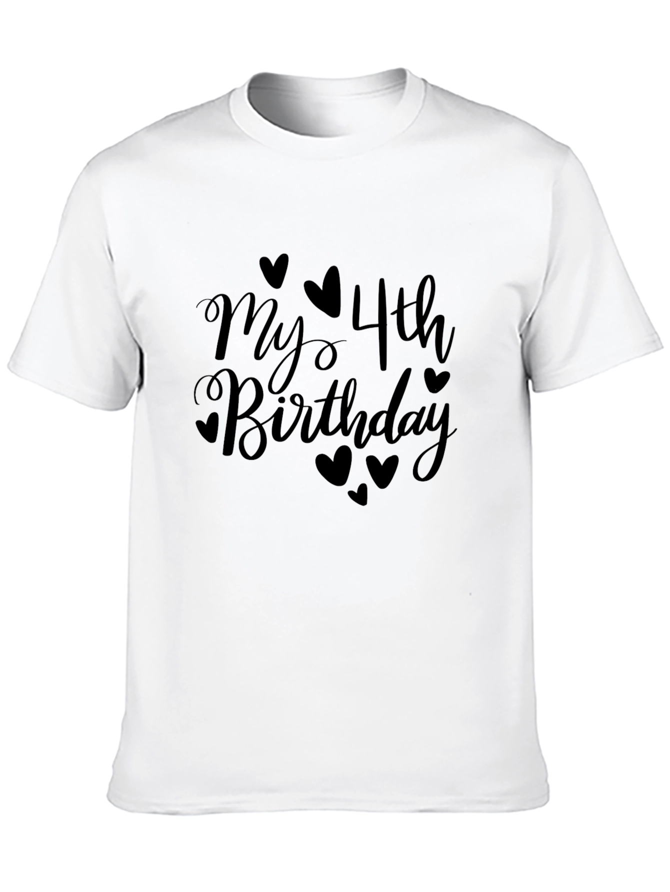 My 4th Birthday Black T-Shirt