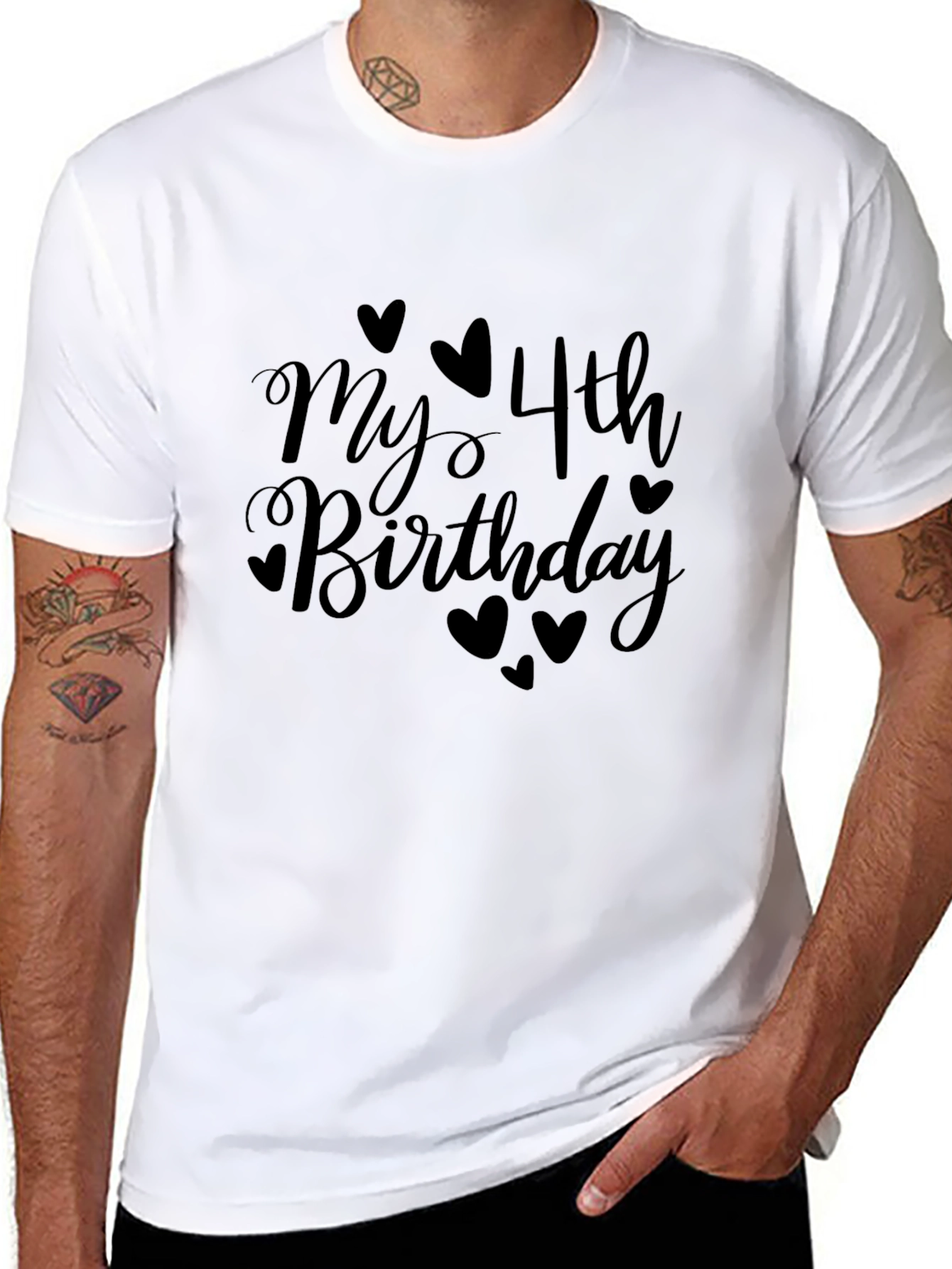 My 4th Birthday Black T-Shirt