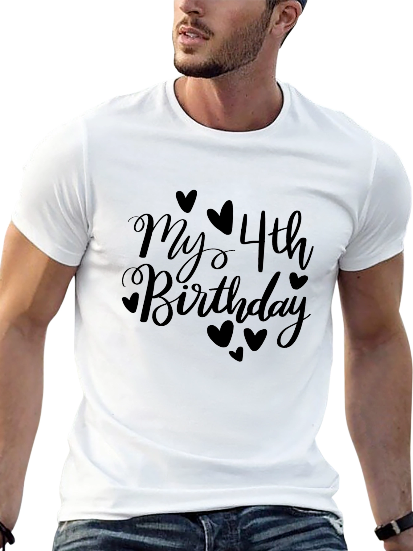 My 4th Birthday Black T-Shirt