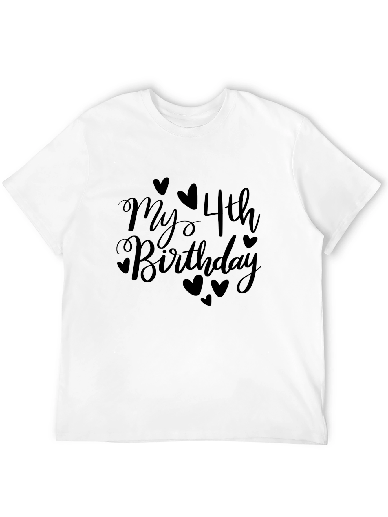 My 4th Birthday Black T-Shirt