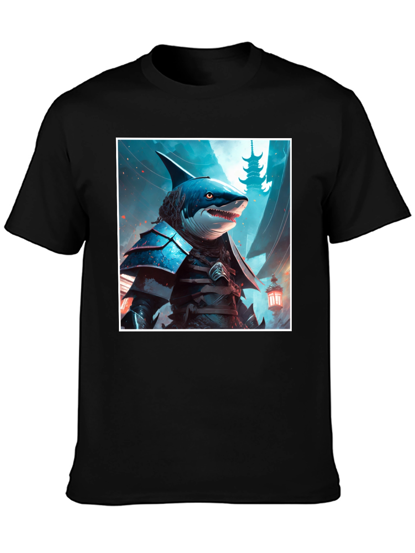 Samurai Shark Graphic Tee - Unique Design