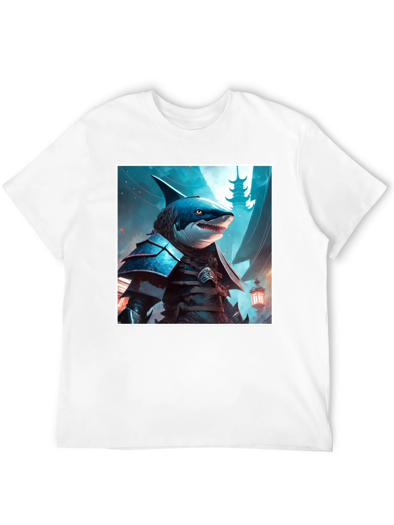 Samurai Shark Graphic Tee - Unique Design