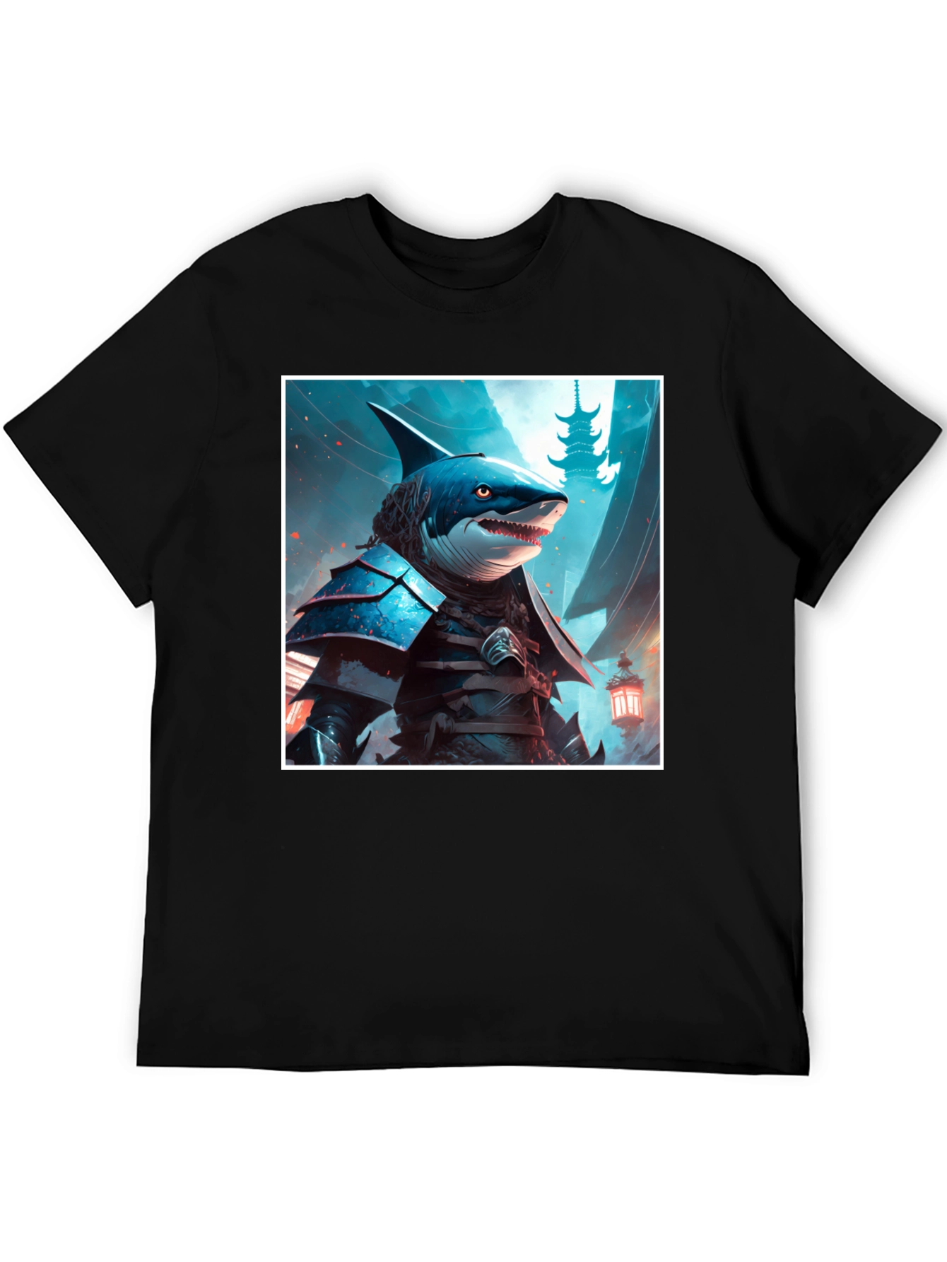 Samurai Shark Graphic Tee - Unique Design