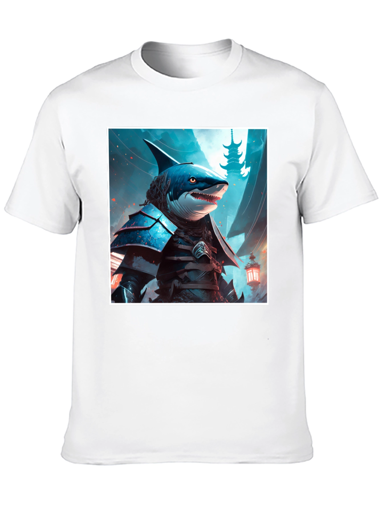 Samurai Shark Graphic Tee - Unique Design